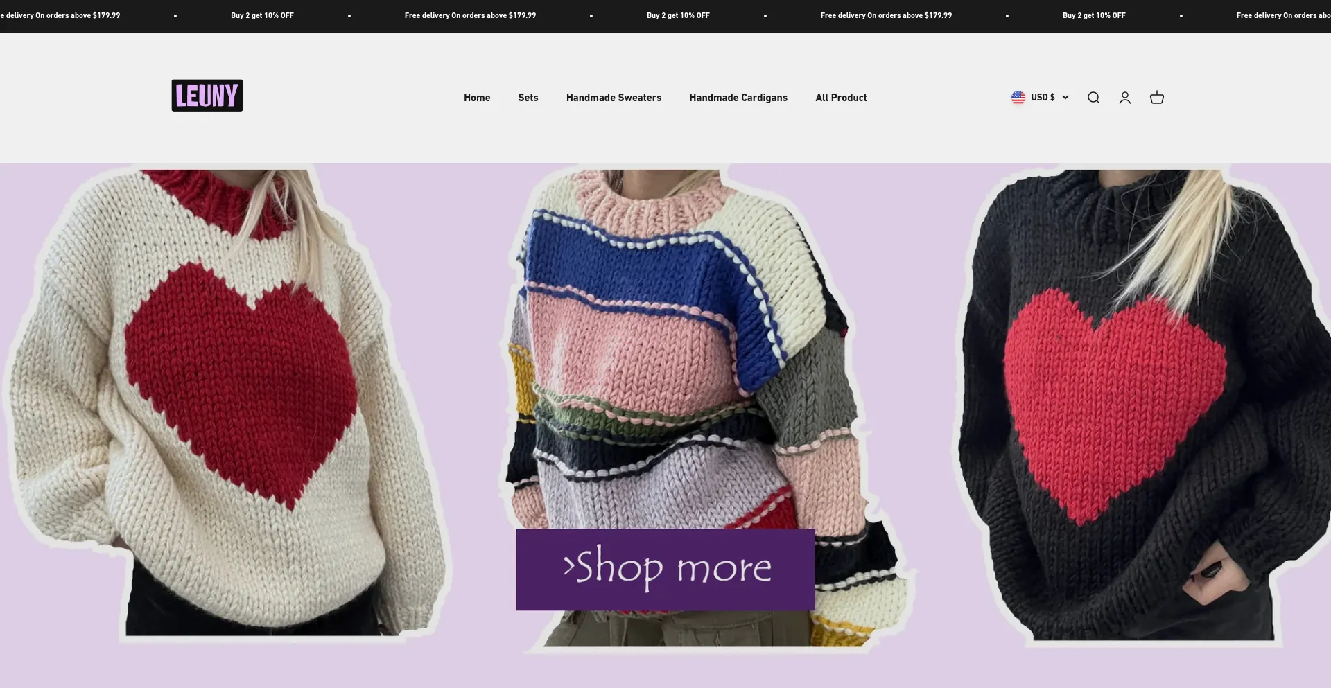 Website screenshot of Leuny.com