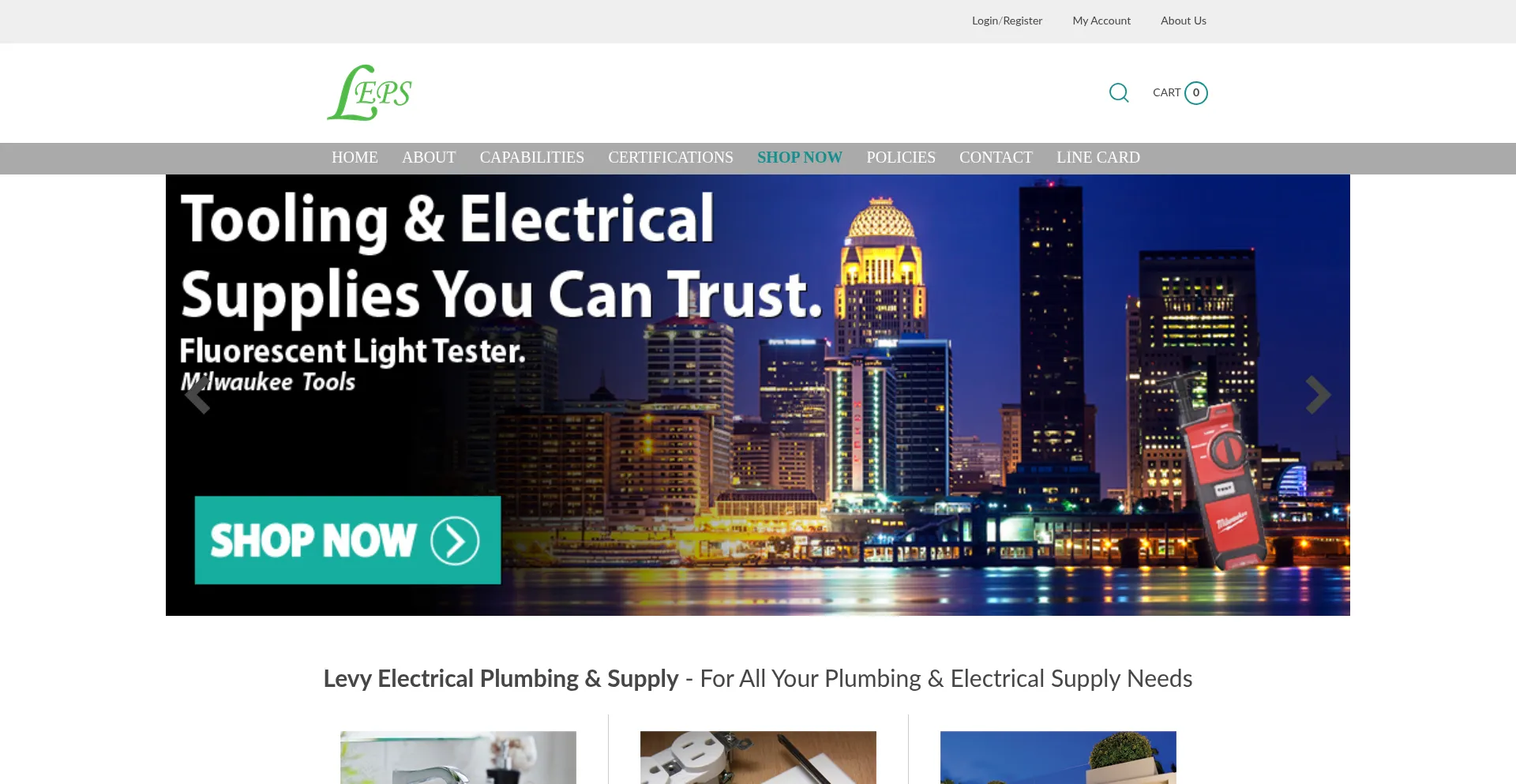 Website screenshot of Levyeps.com