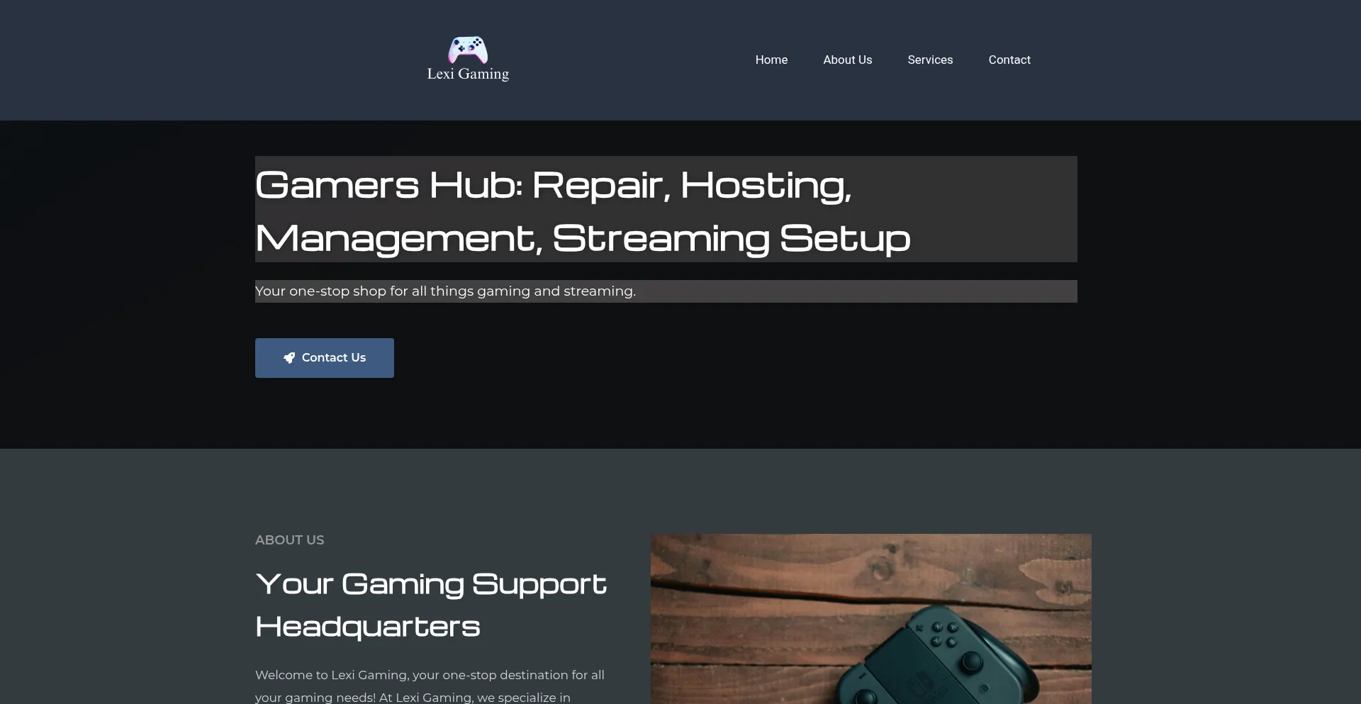 Website screenshot of Lexigaming.com