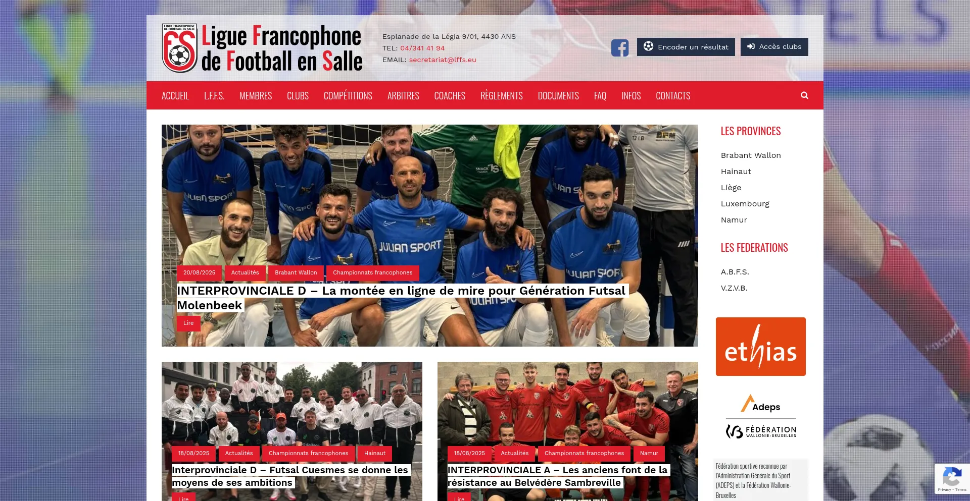 Website screenshot of Lffs.eu