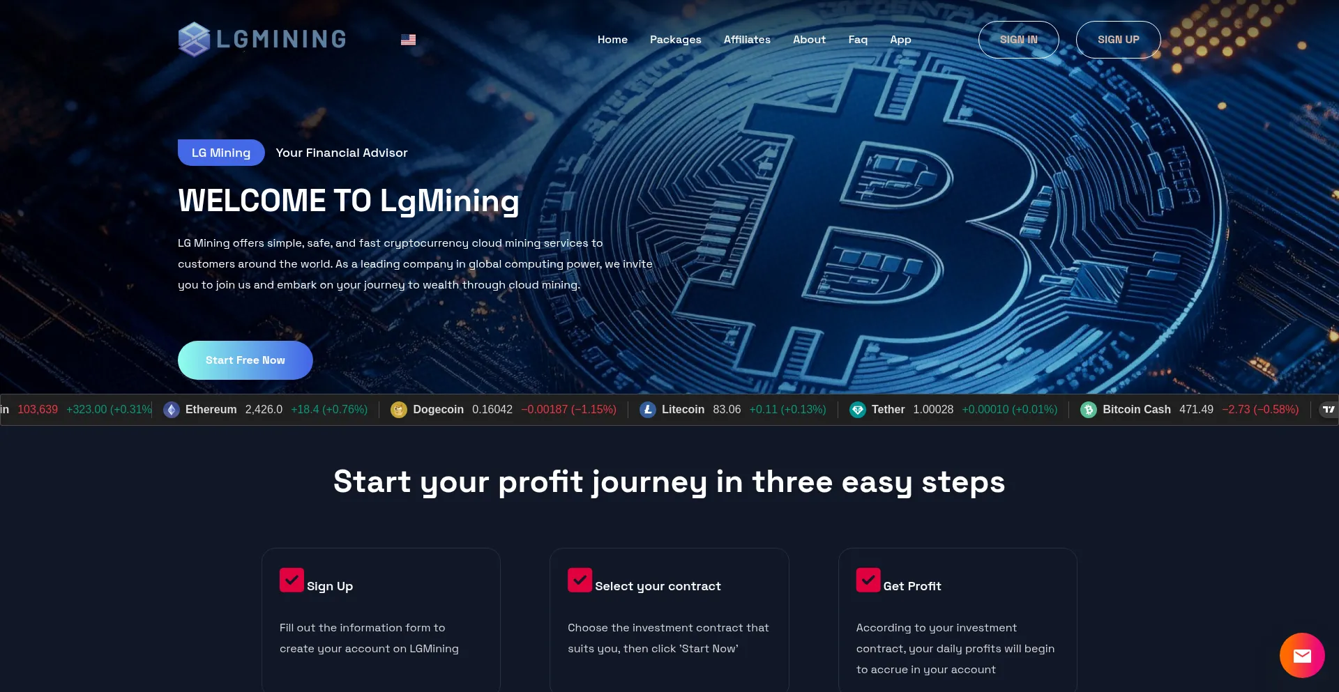 Website screenshot of Lgmining.uk