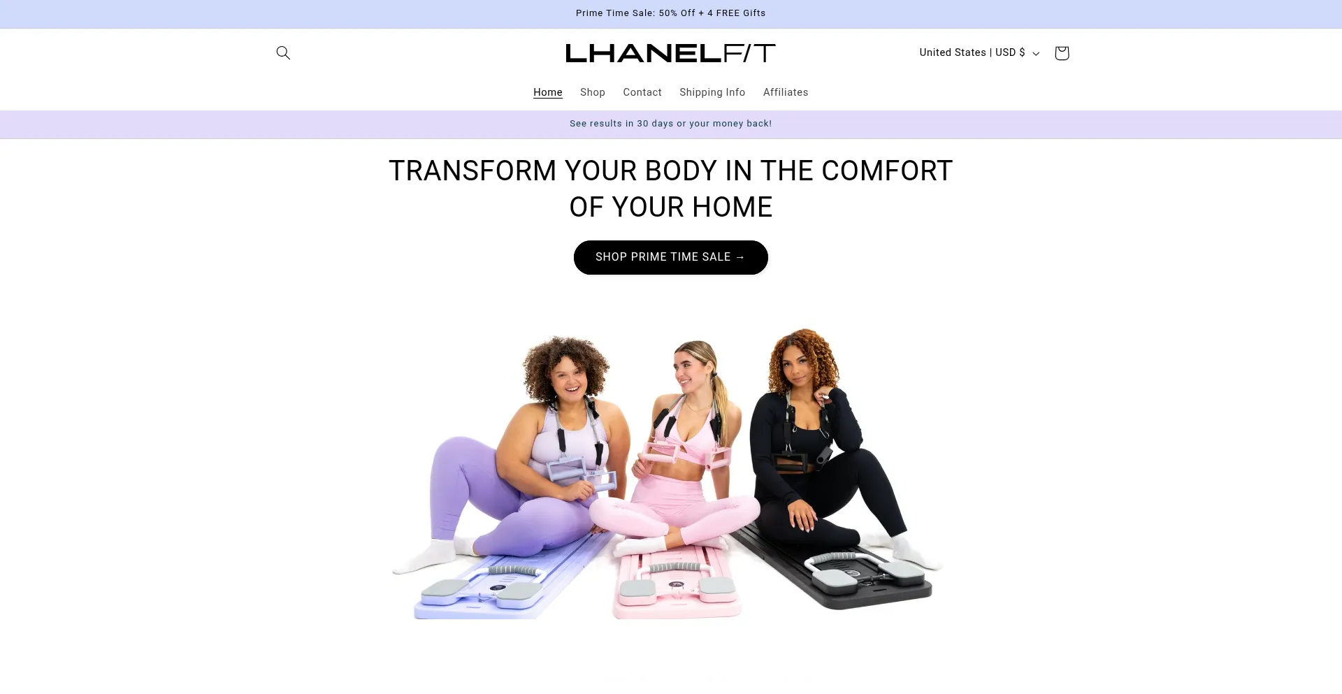 Website screenshot of Lhanelfit.com
