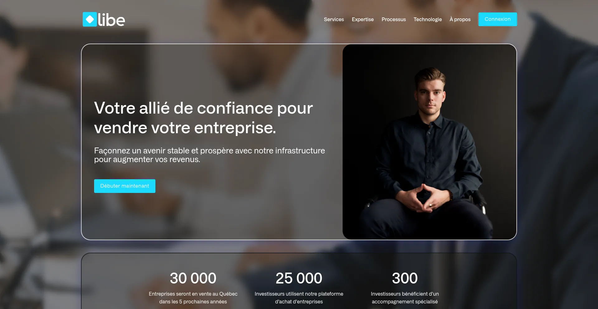 Website screenshot of Libe.quebec