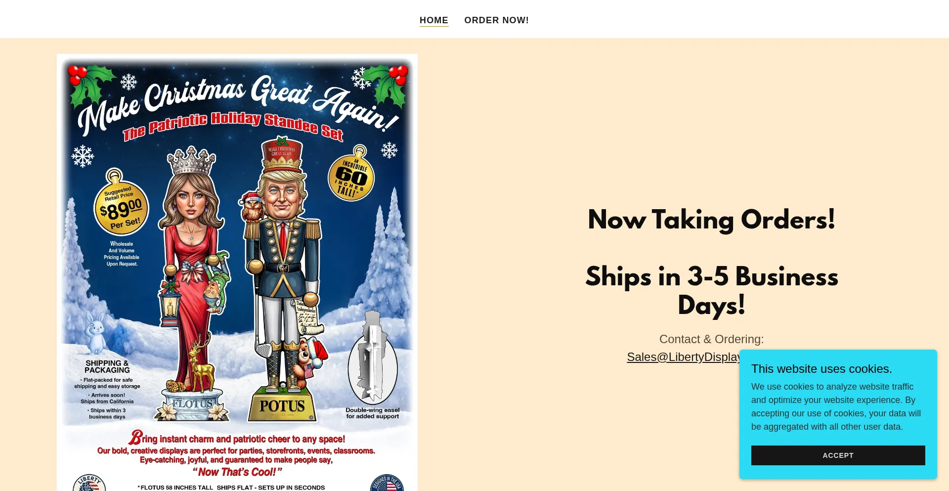 Website screenshot of Libertydisplayguild.com