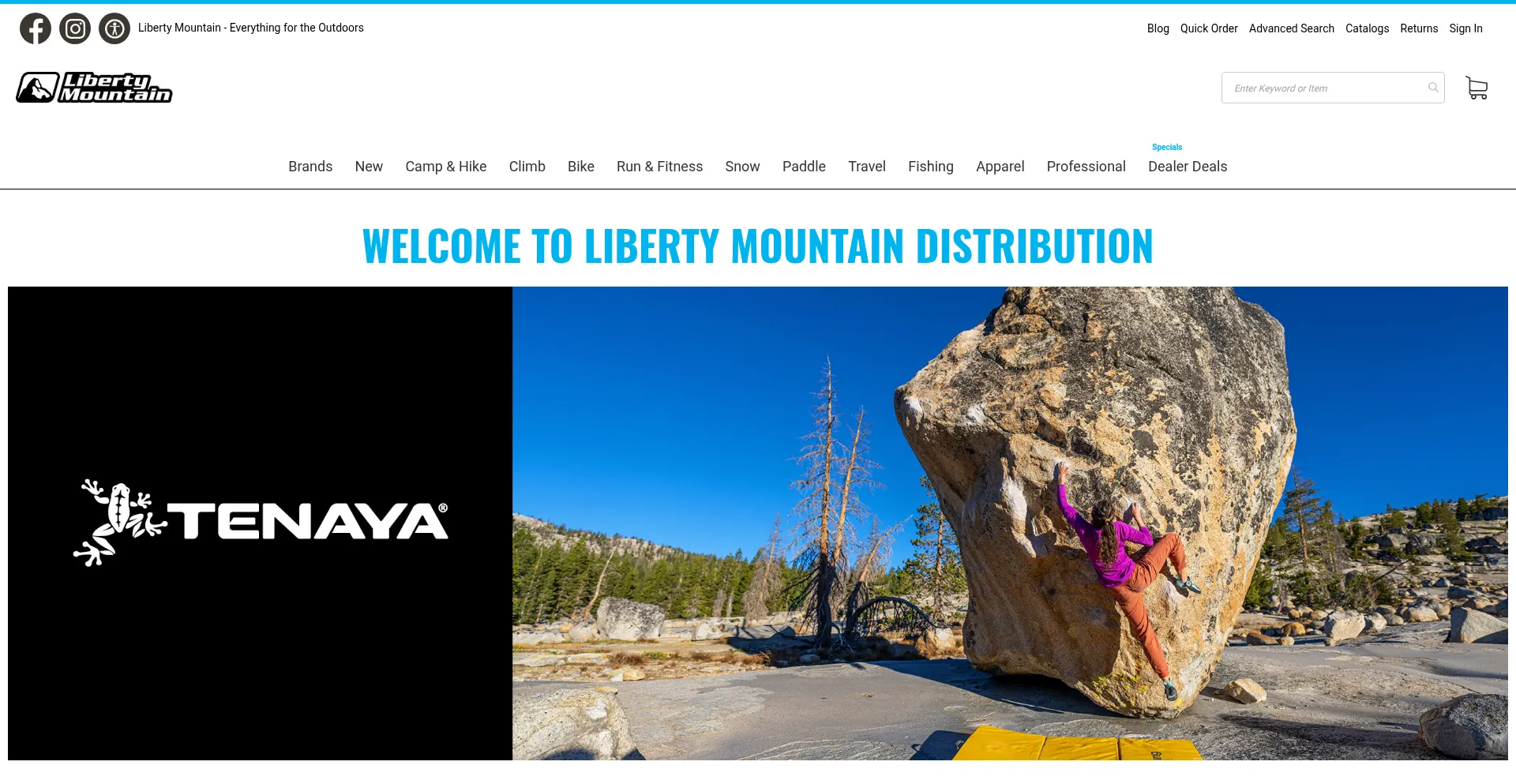 Website screenshot of Libertymountain.com