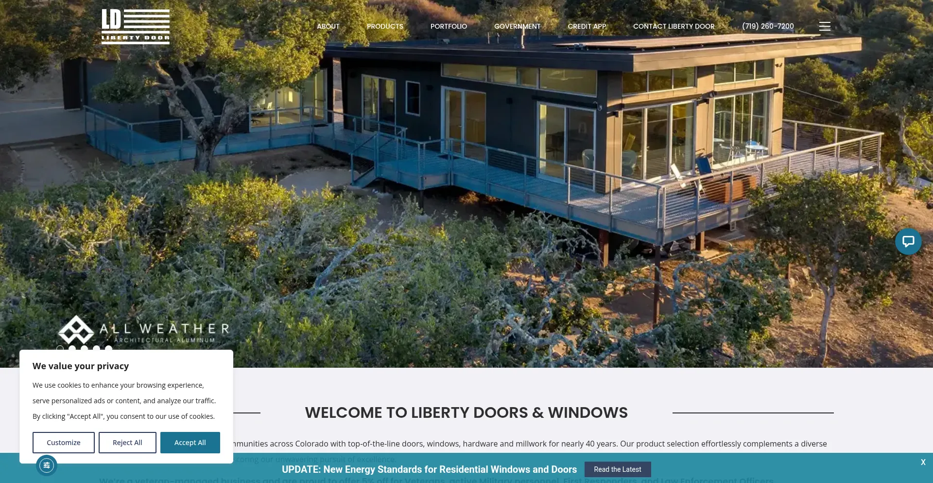 Website screenshot of Libertyopenings.com