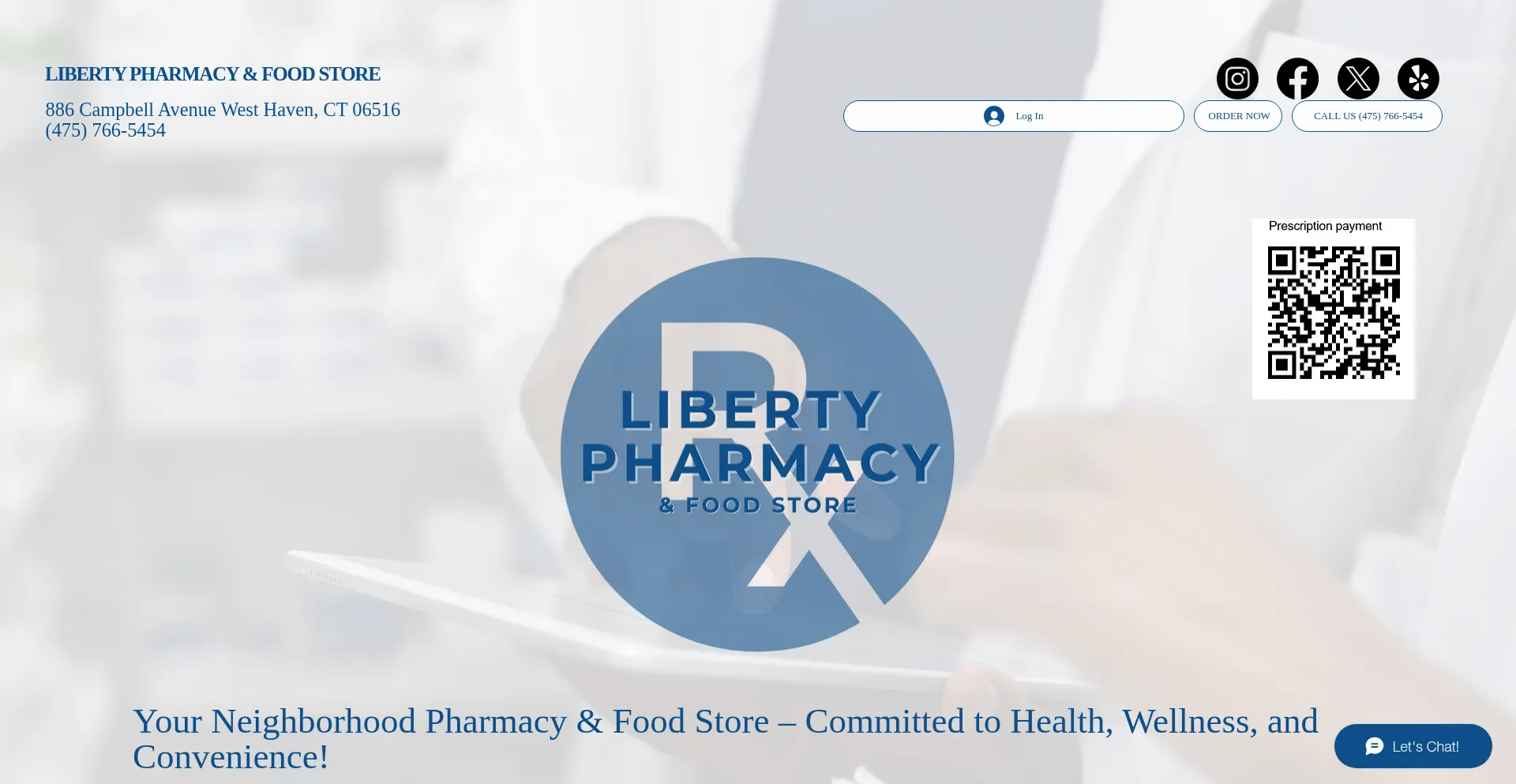Website screenshot of Libertypharmacyct.com