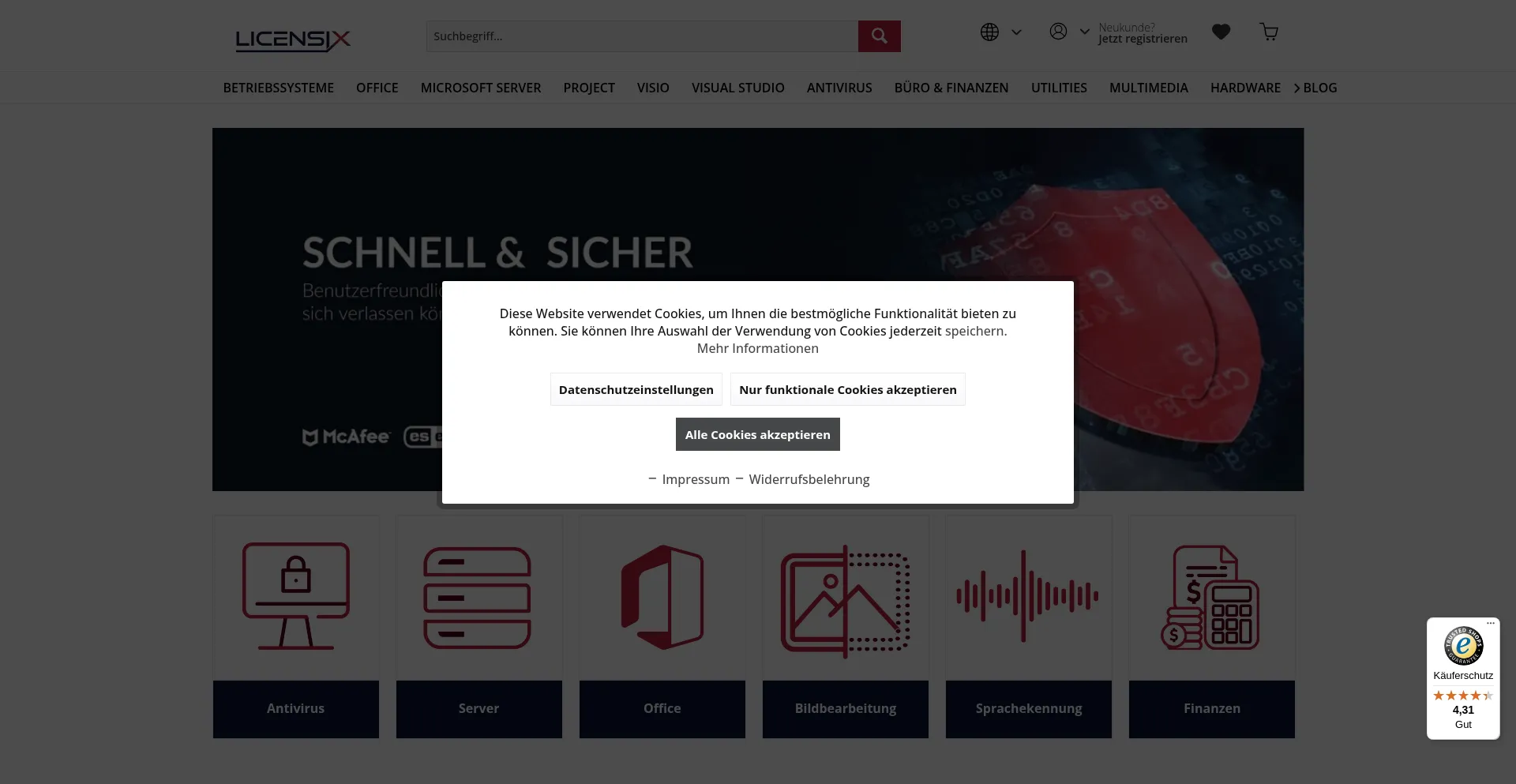 Website screenshot of Licensix.com