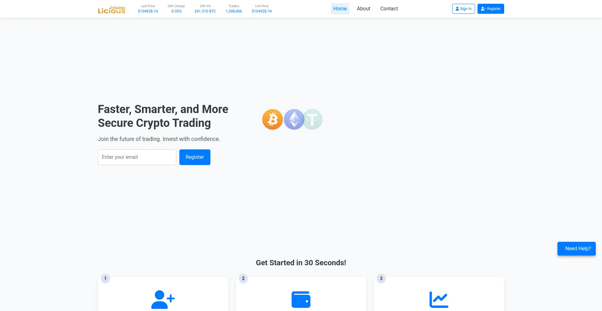 Website screenshot of Licioustrades.com