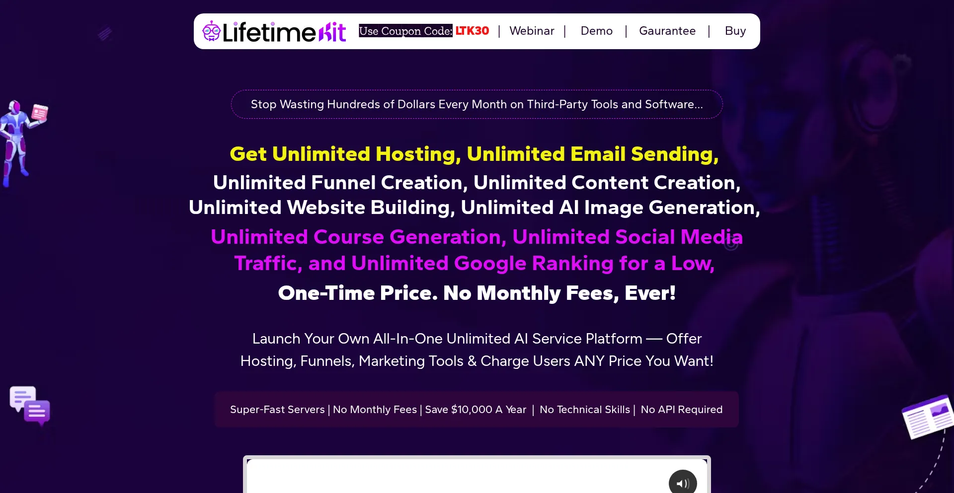 Website screenshot of Lifetimekit.com