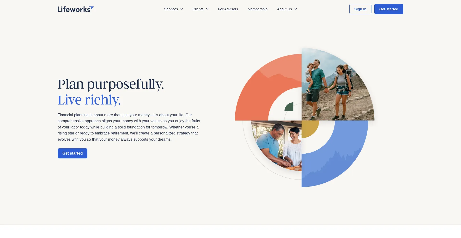 Website screenshot of Lifeworksadvisors.com