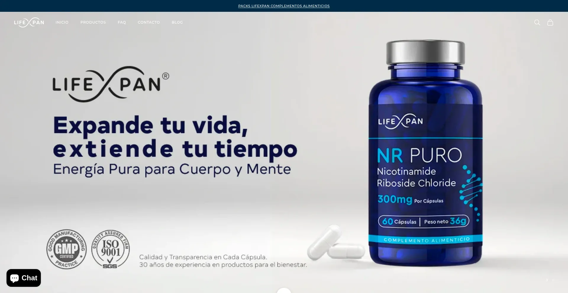 Website screenshot of Lifexpan.eu