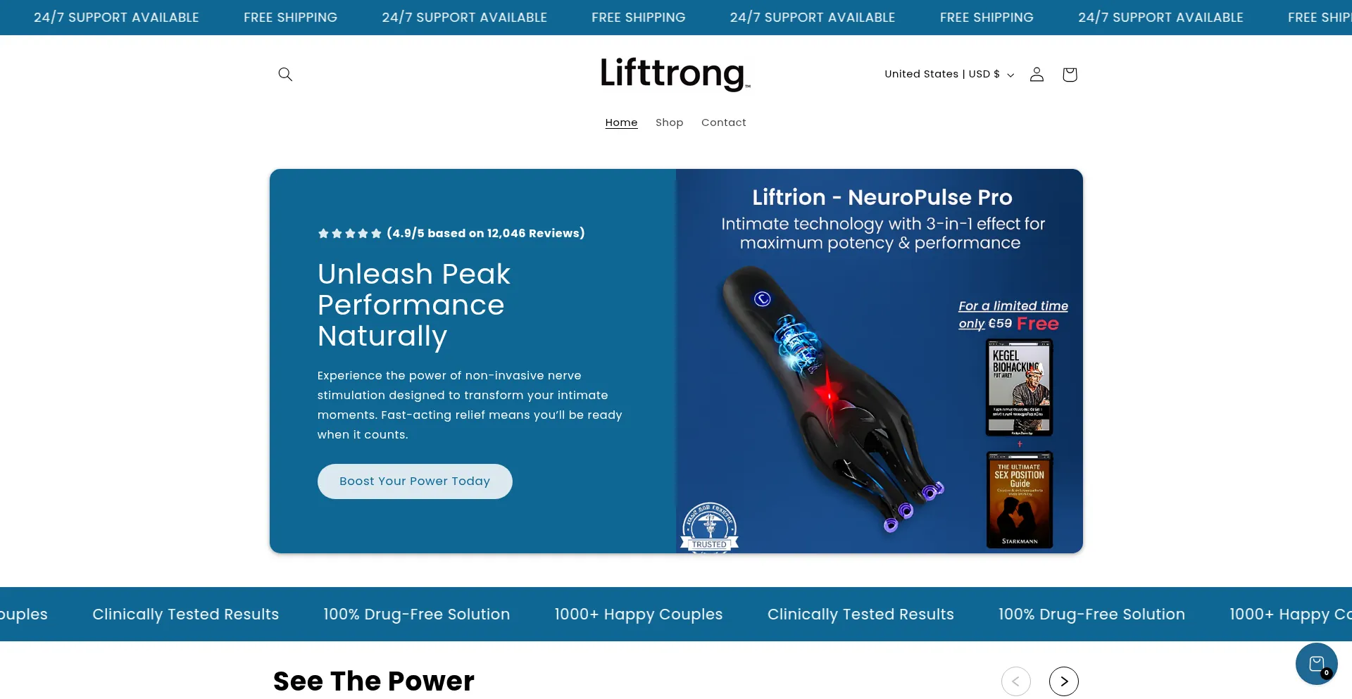 Website screenshot of Lifttrong.com