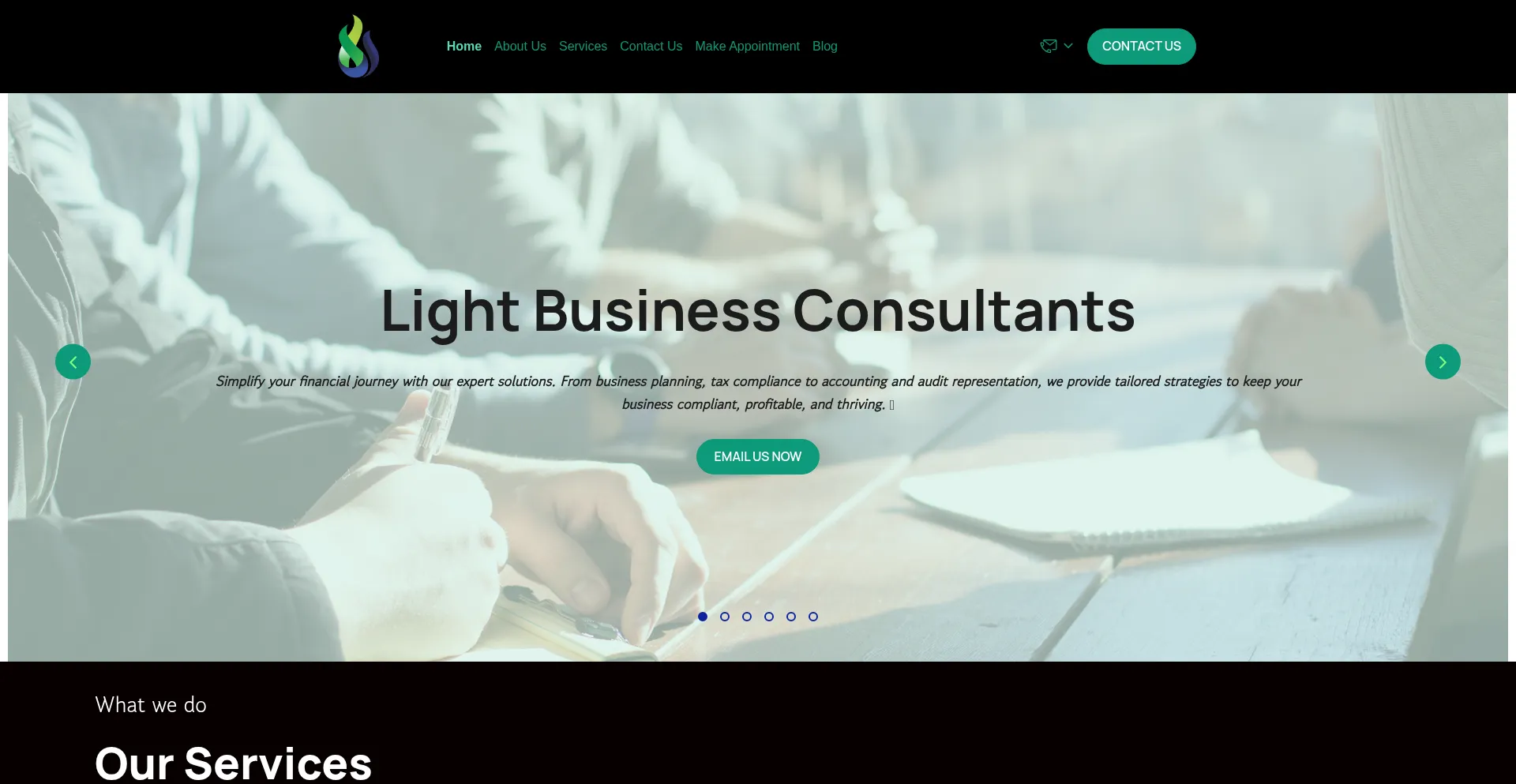 Website screenshot of Lightbusinessconsultants.net
