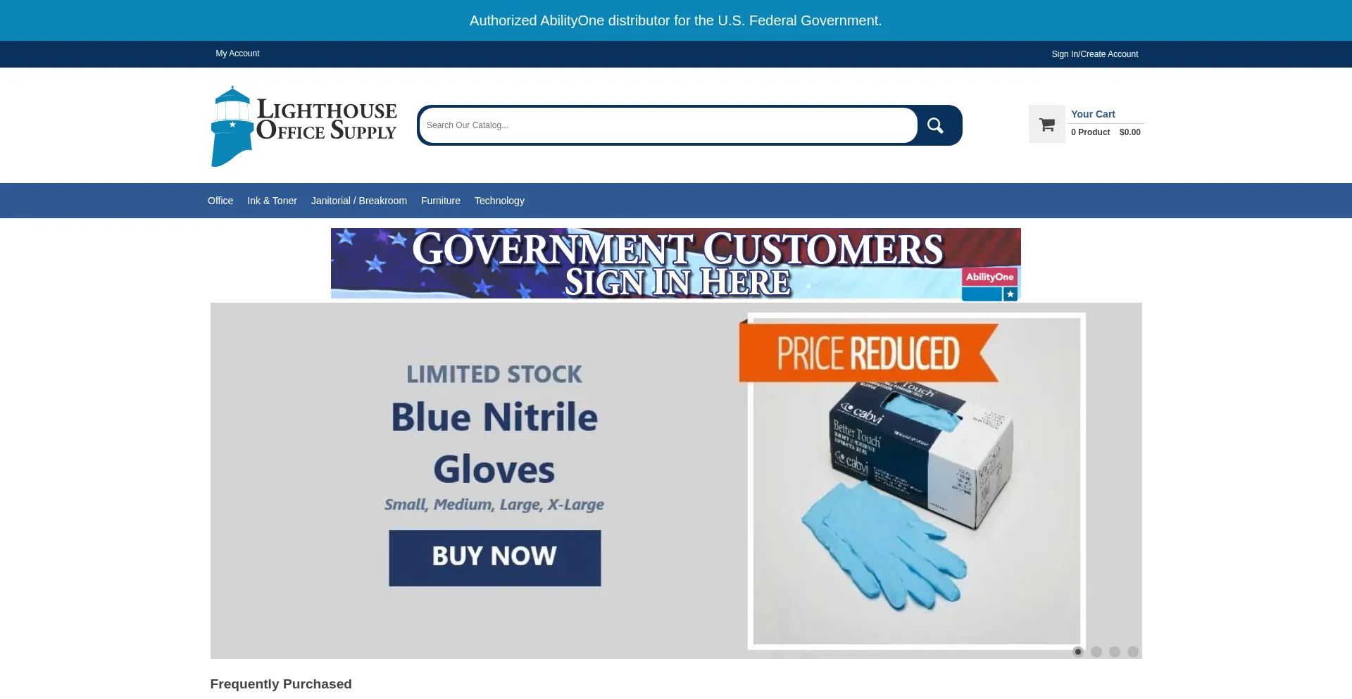 Website screenshot of Lighthouseofficesupply.com