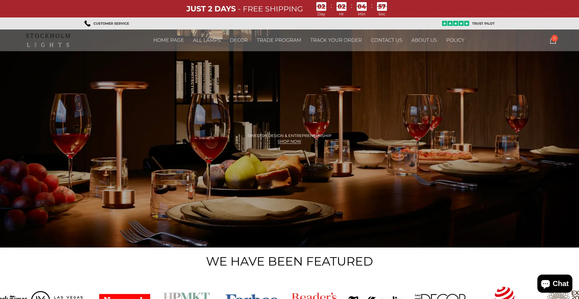 Website screenshot of Lightsstockholm.com