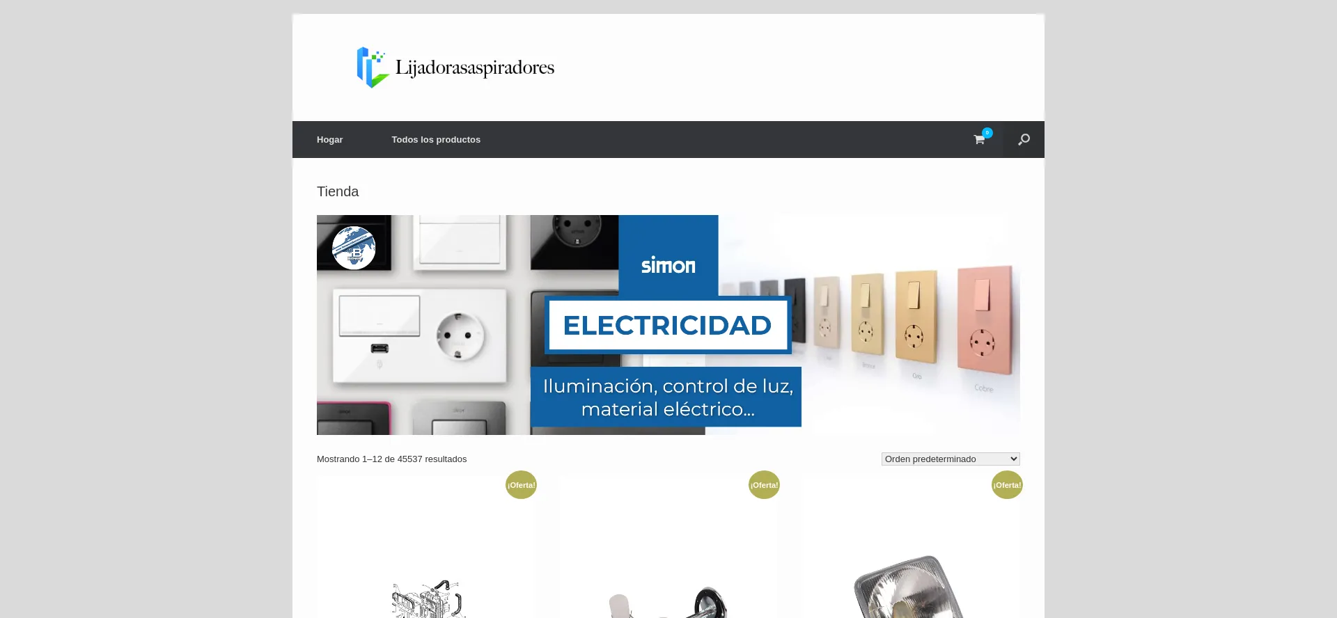Website screenshot of Lijadorasaspiradores.com
