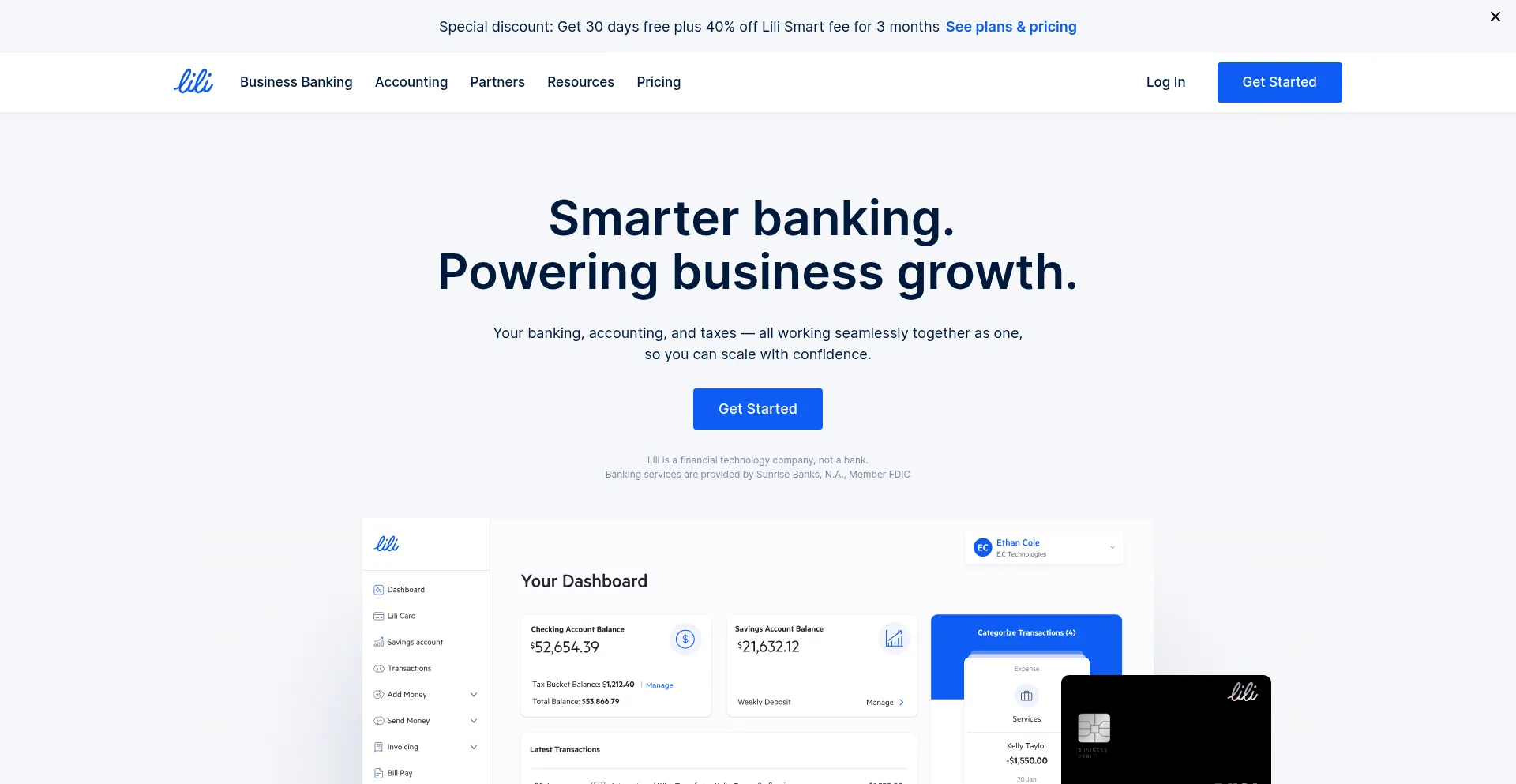 Website screenshot of Lili.co