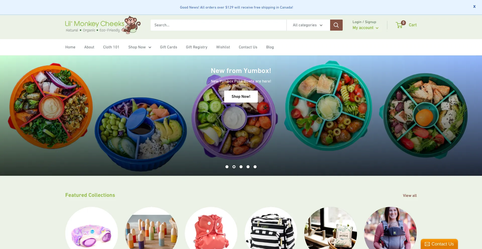 Website screenshot of Lilmonkeycheeks.ca
