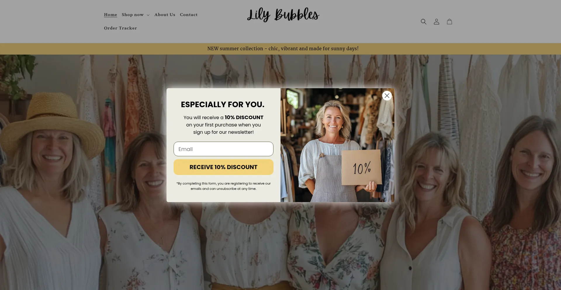Website screenshot of Lilybubbles.com
