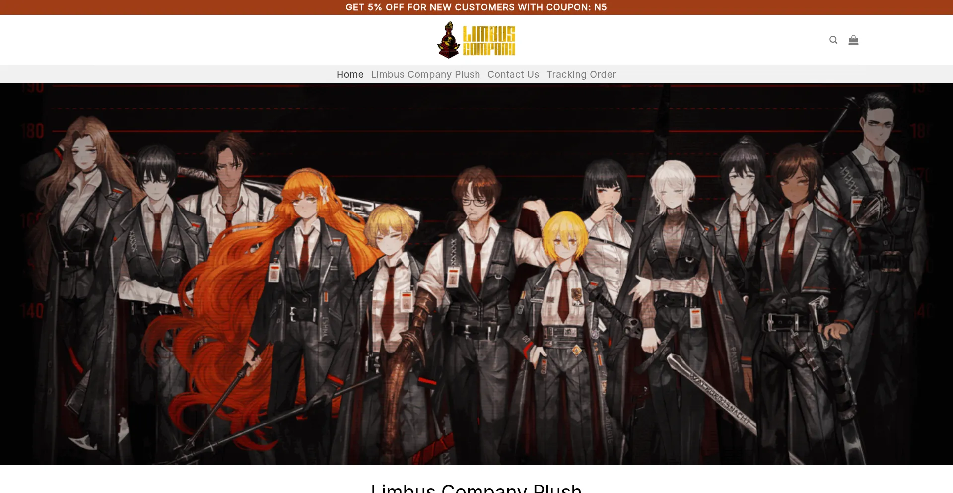 Website screenshot of Limbuscompanyplushies.com