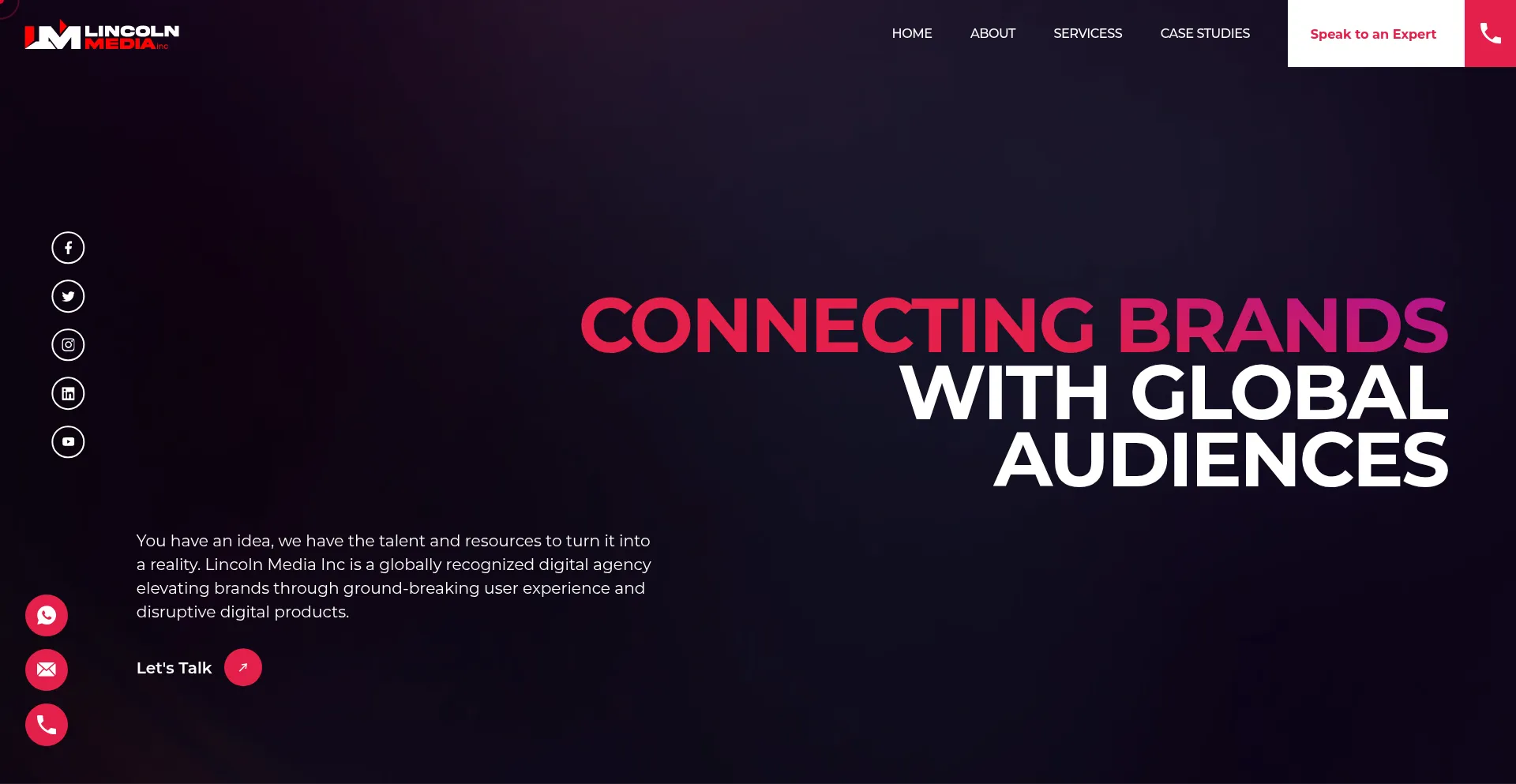 Website screenshot of Lincolnmediainc.com