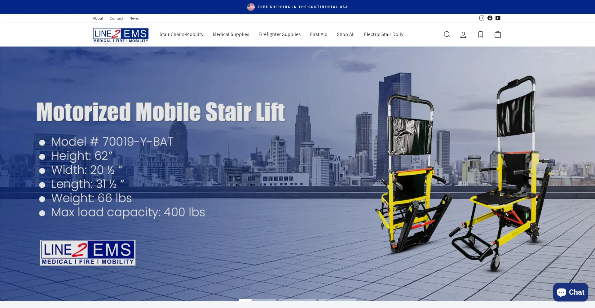 Website screenshot of Line2ems.com