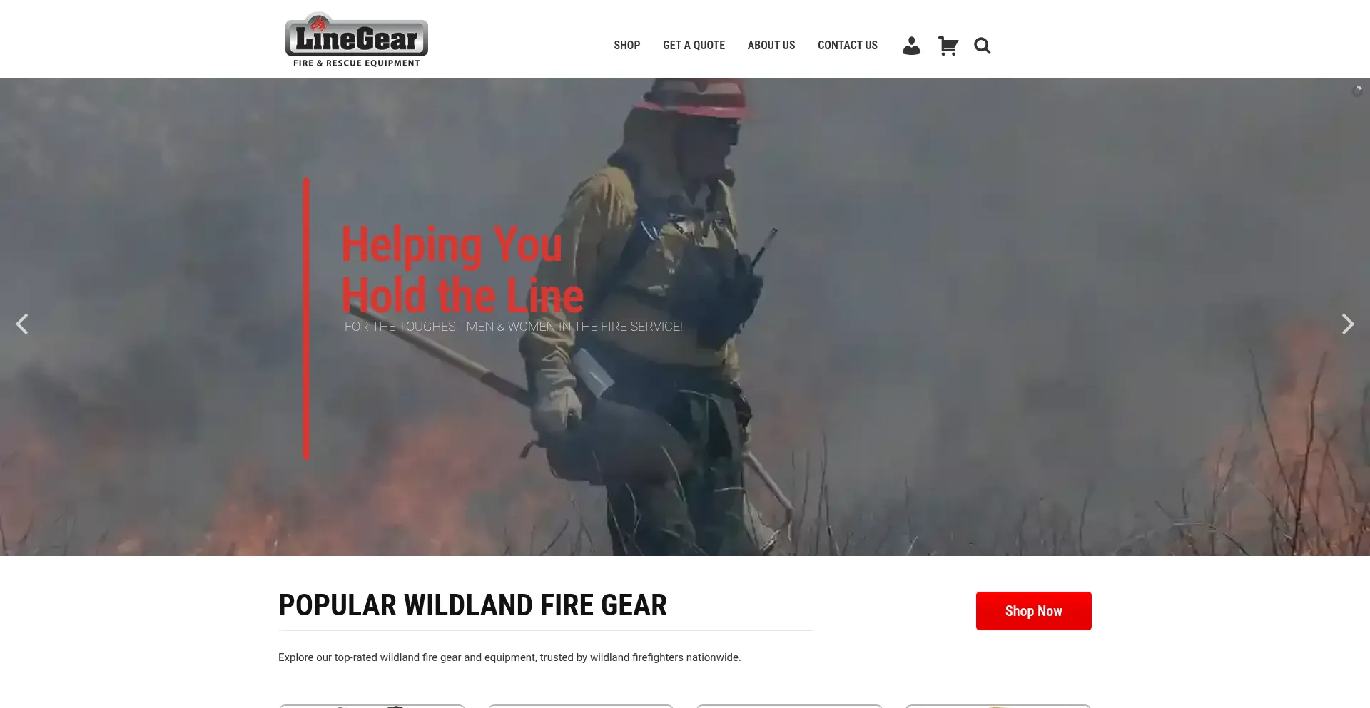 Website screenshot of Linegear.com