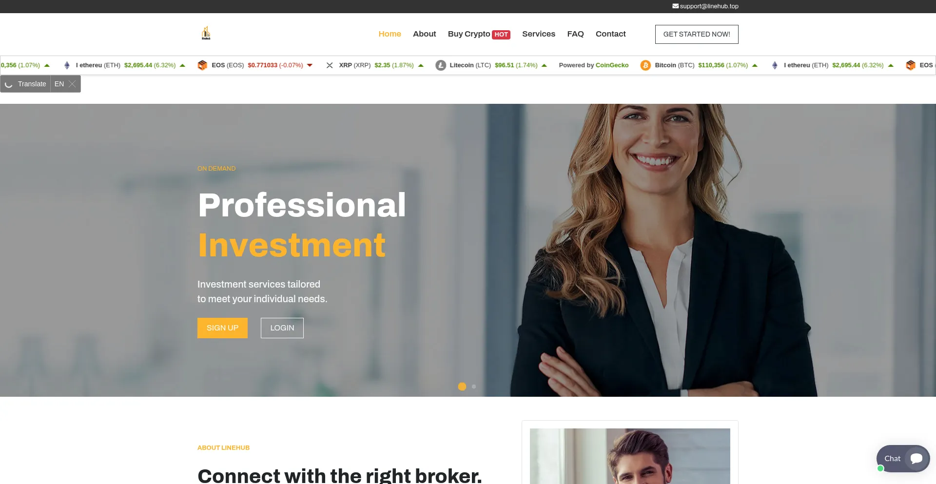 Website screenshot of Linehub.top