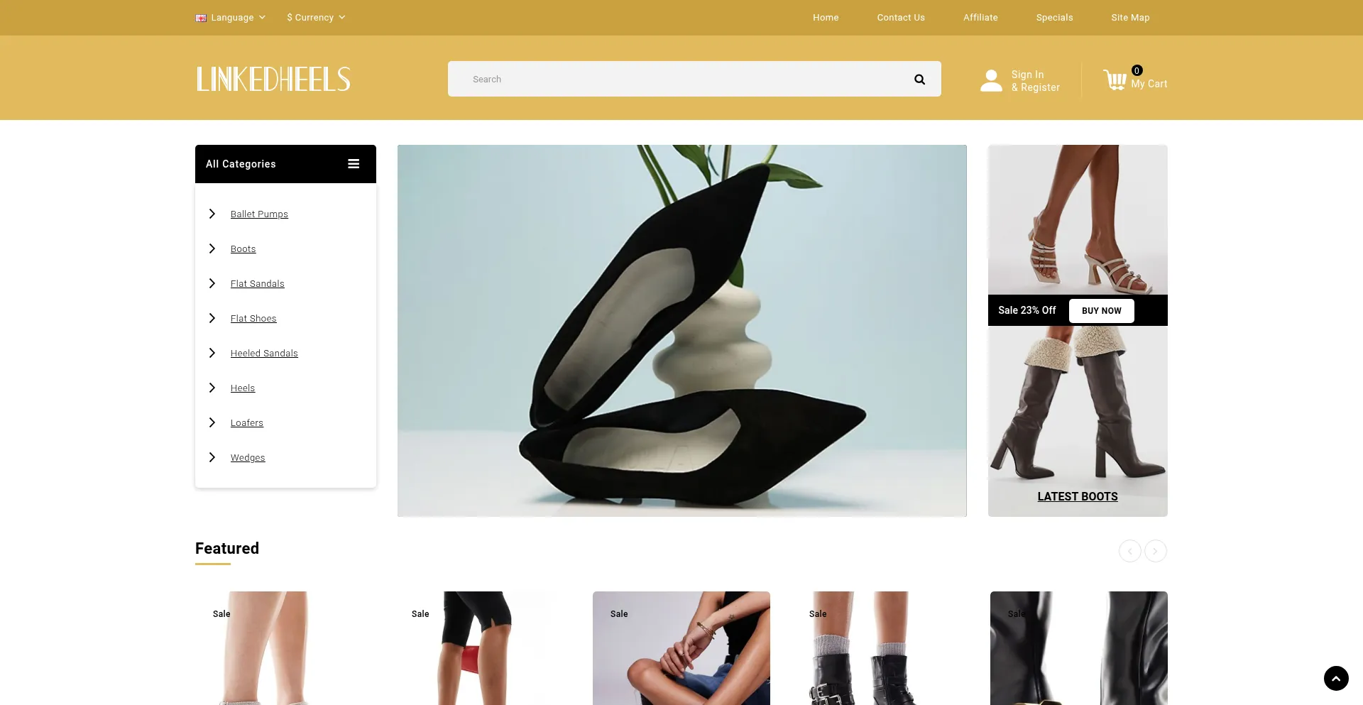 Website screenshot of Linkedheels.com