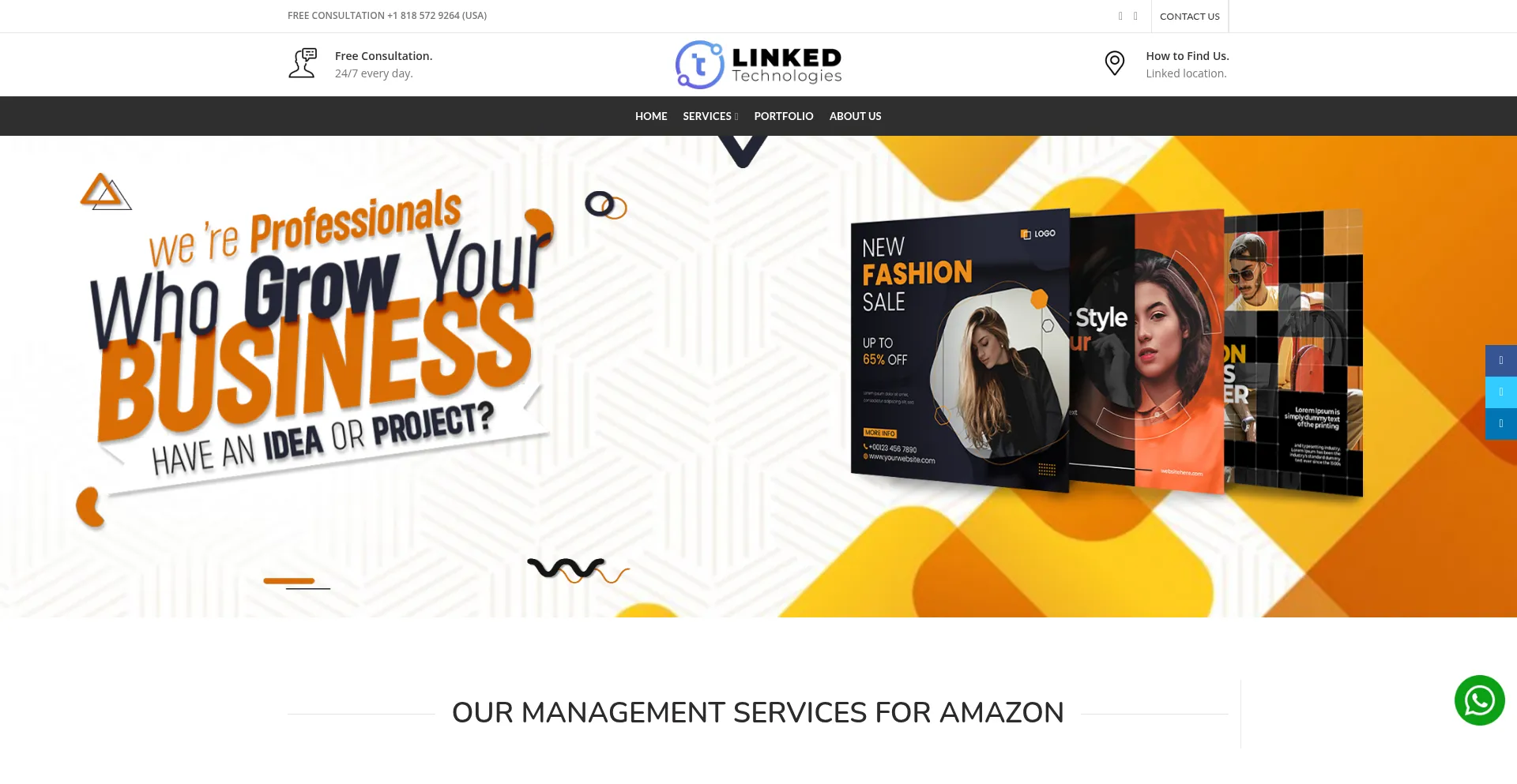 Website screenshot of Linkedtech.biz