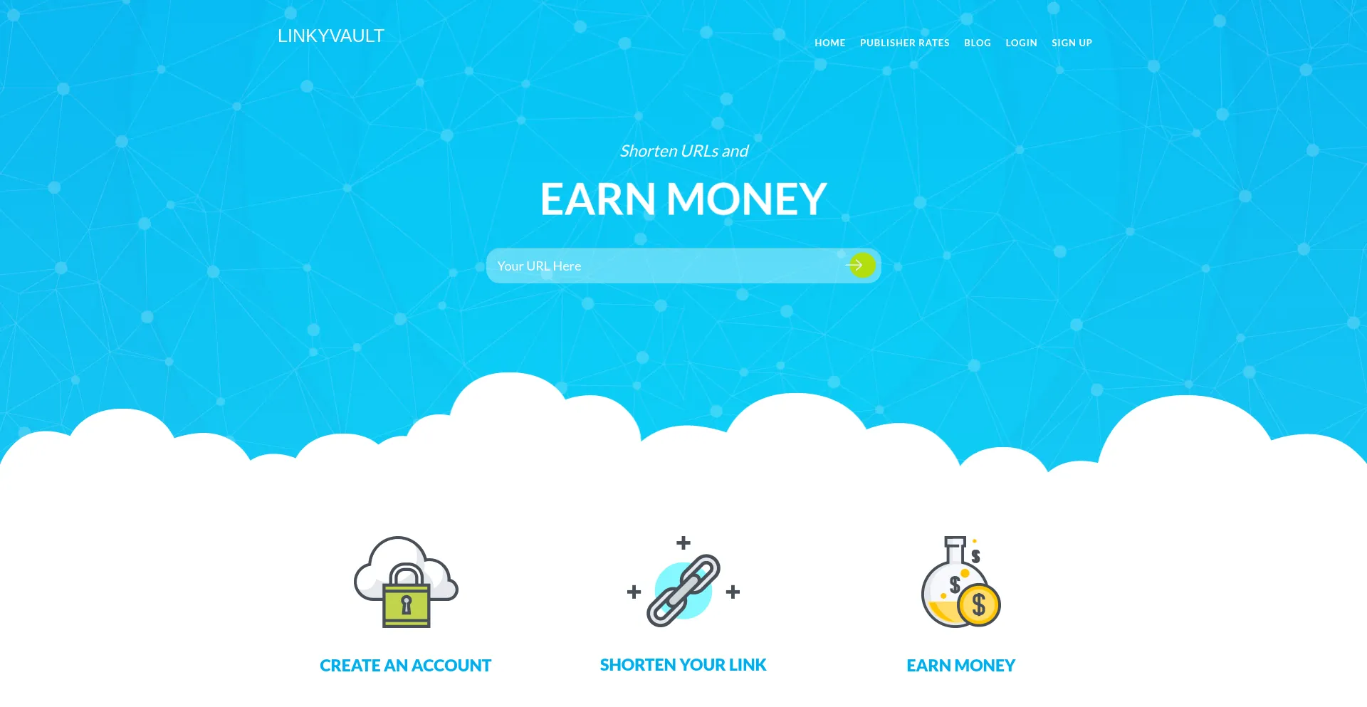 Website screenshot of Linkyvault.com