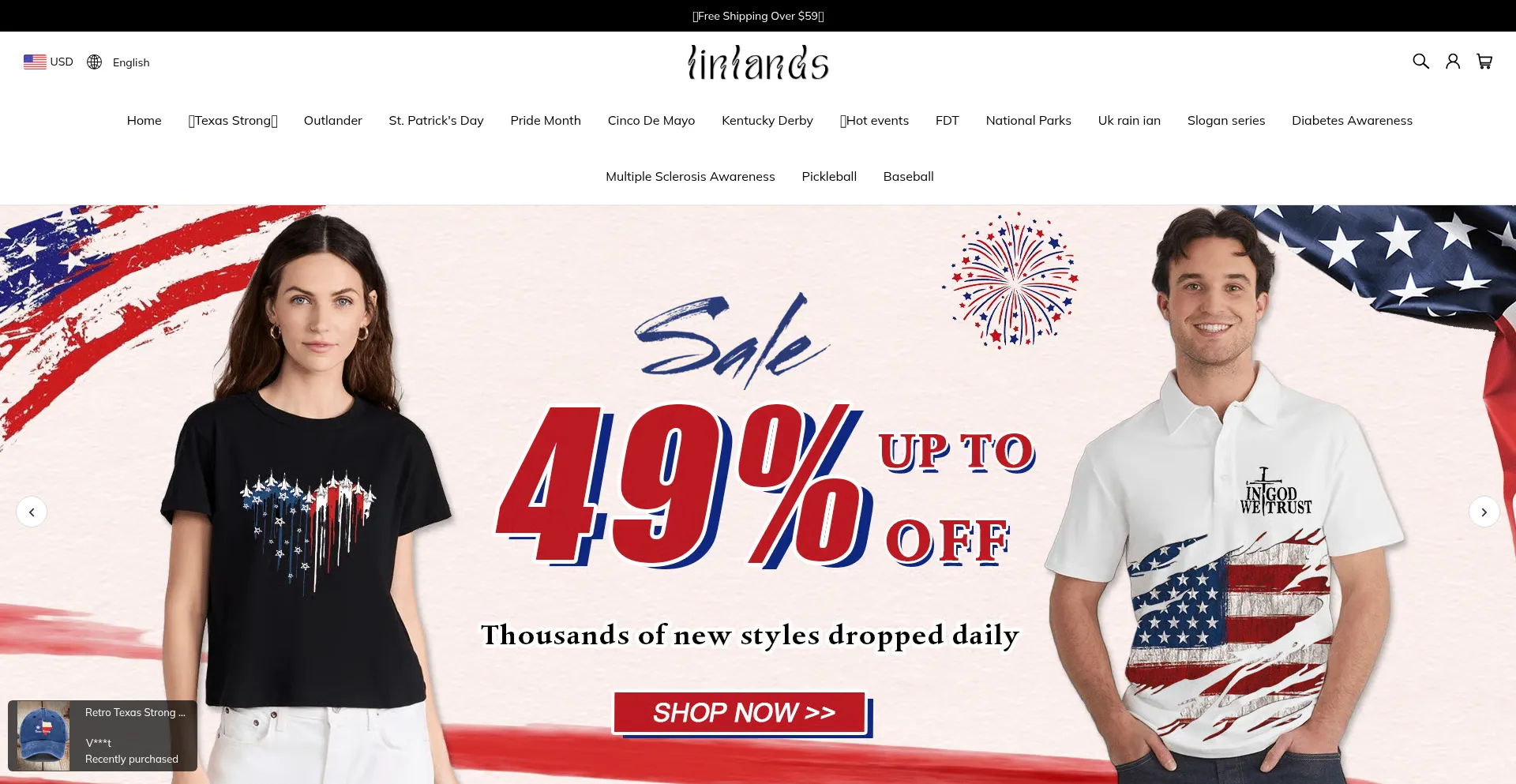 Website screenshot of Linlands.com