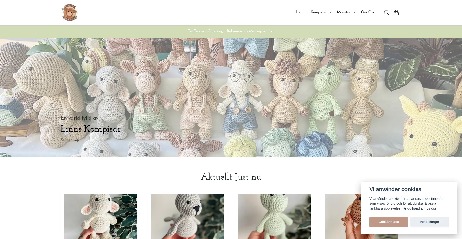 Website screenshot of Linnskompisar.se