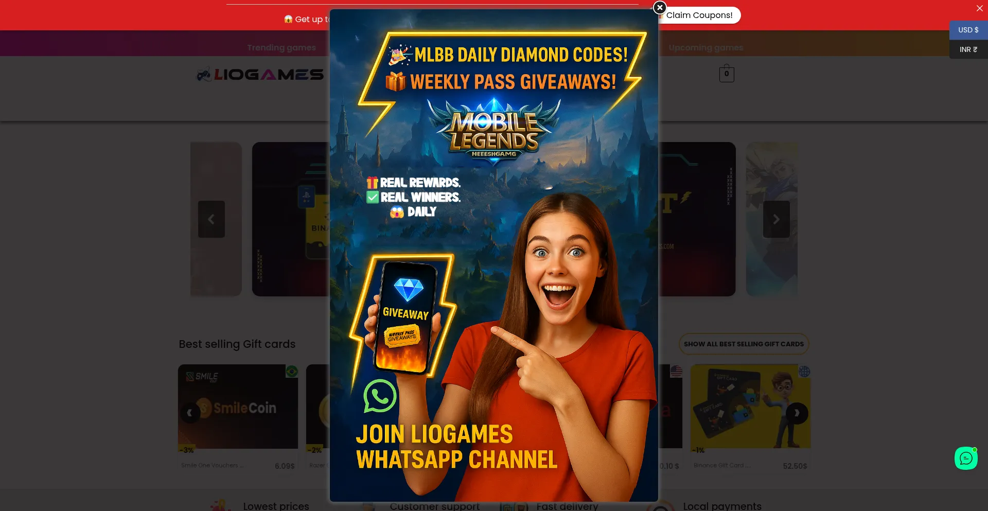 Website screenshot of Liogames.com