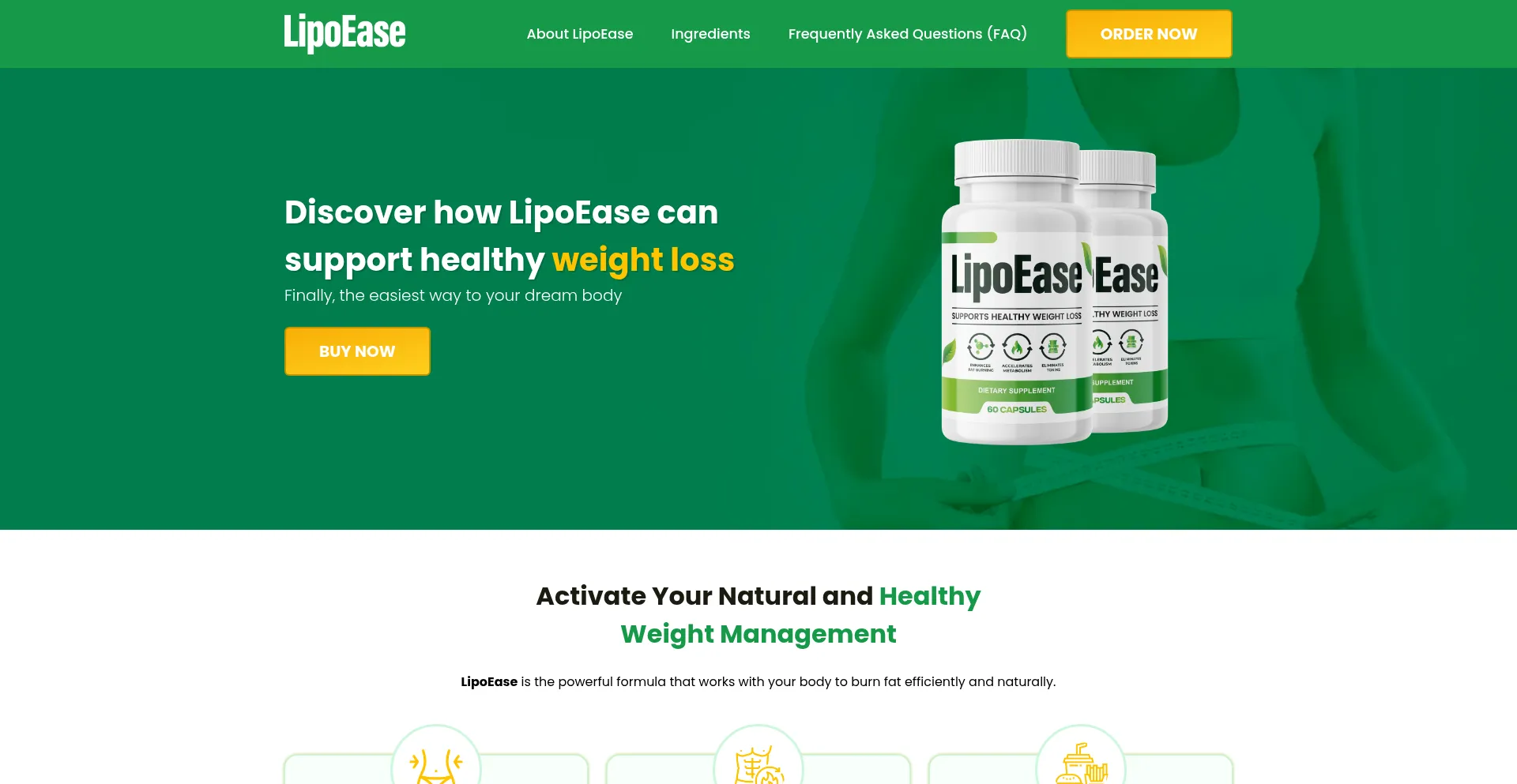 Website screenshot of Lipoeaseplus.com