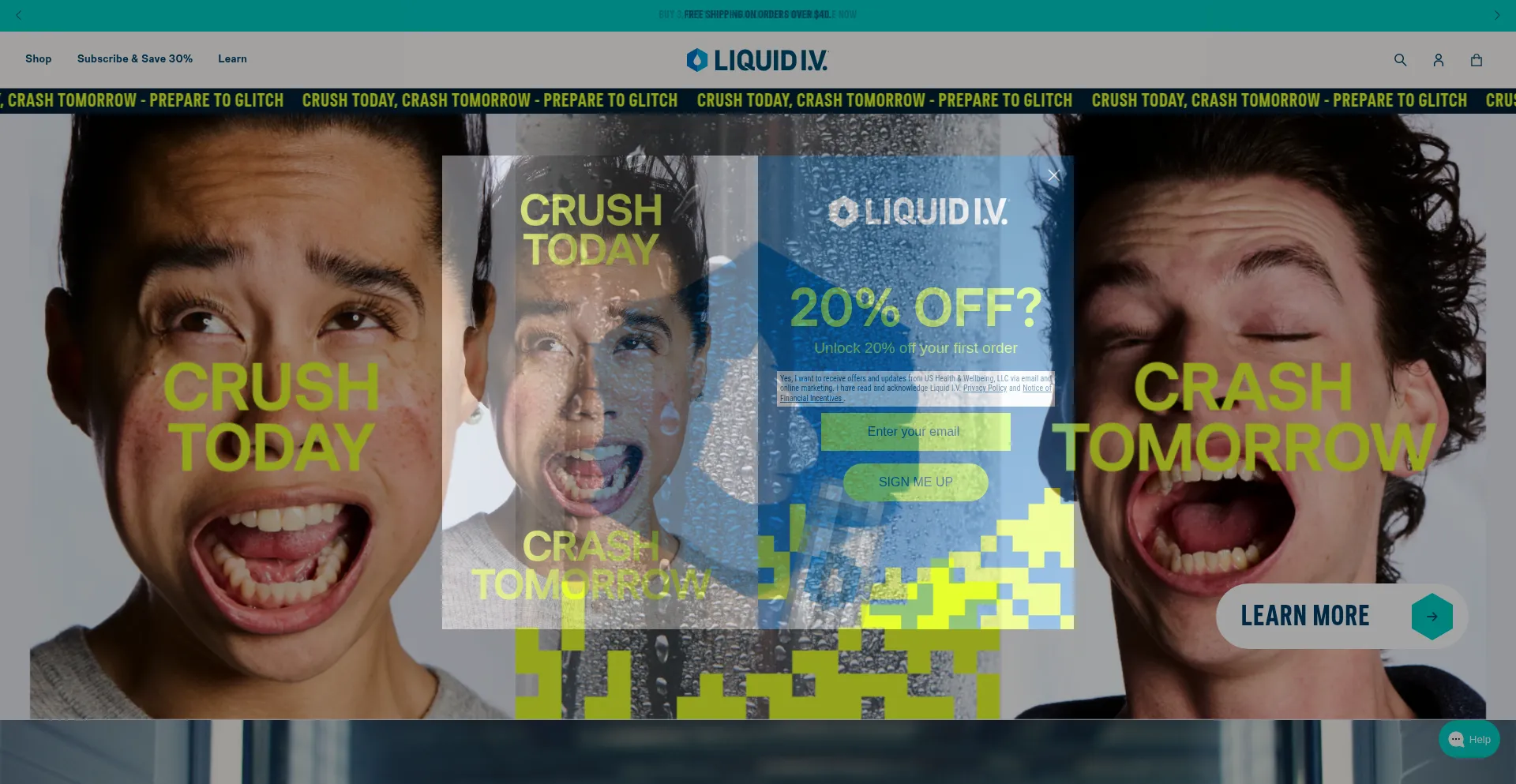 Website screenshot of Liquid-iv.com