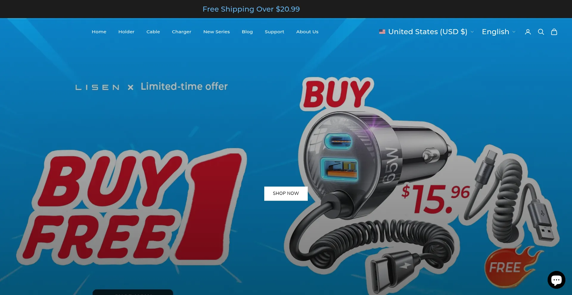 Website screenshot of Lisen.com