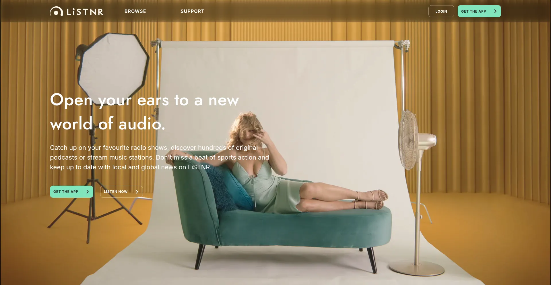 Website screenshot of Listnr.com