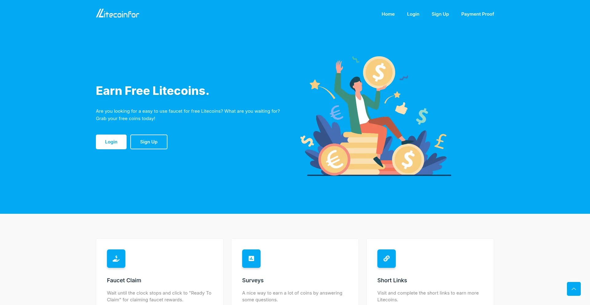 Website screenshot of Litecoinfor.me