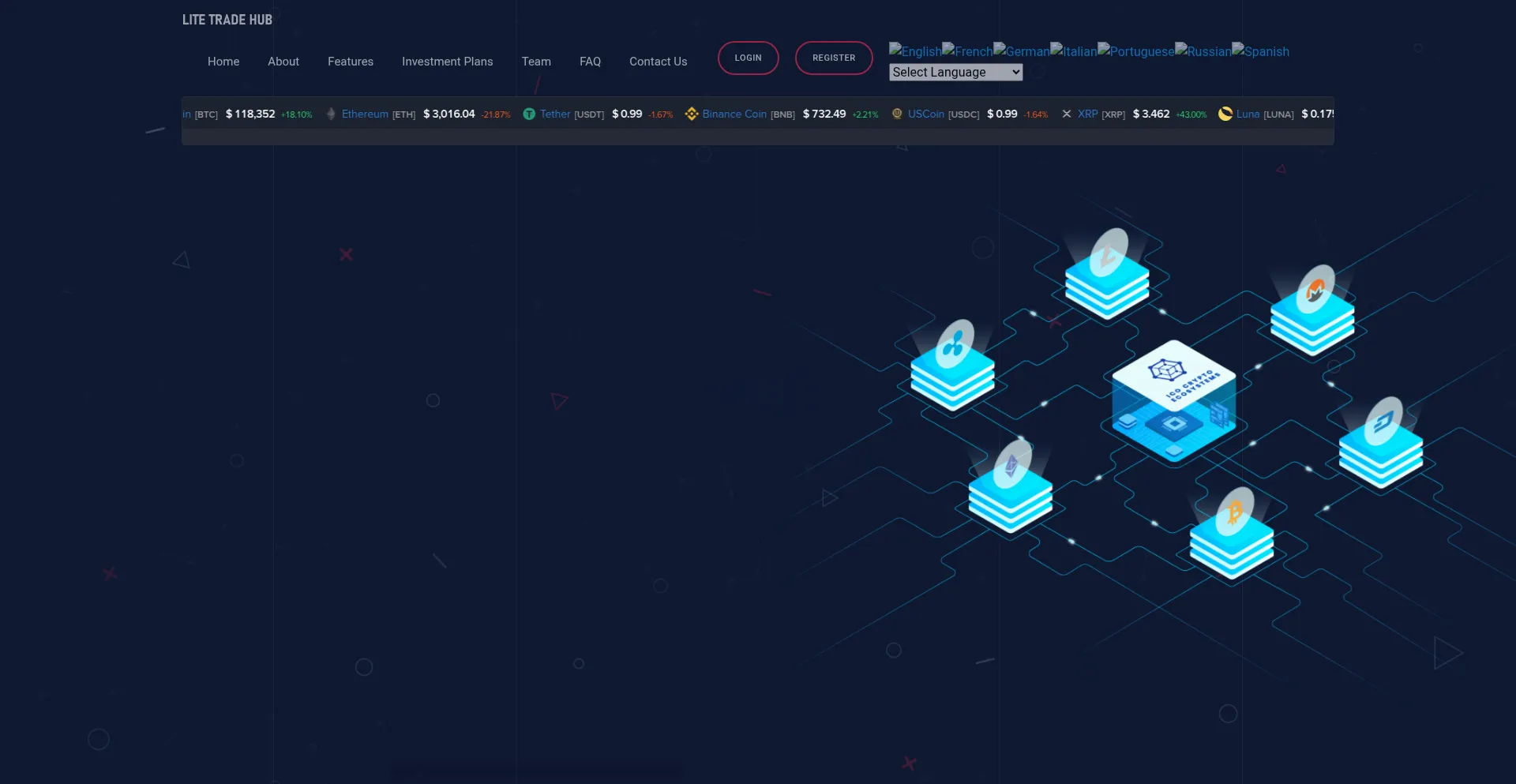 Website screenshot of Litetradehub.com