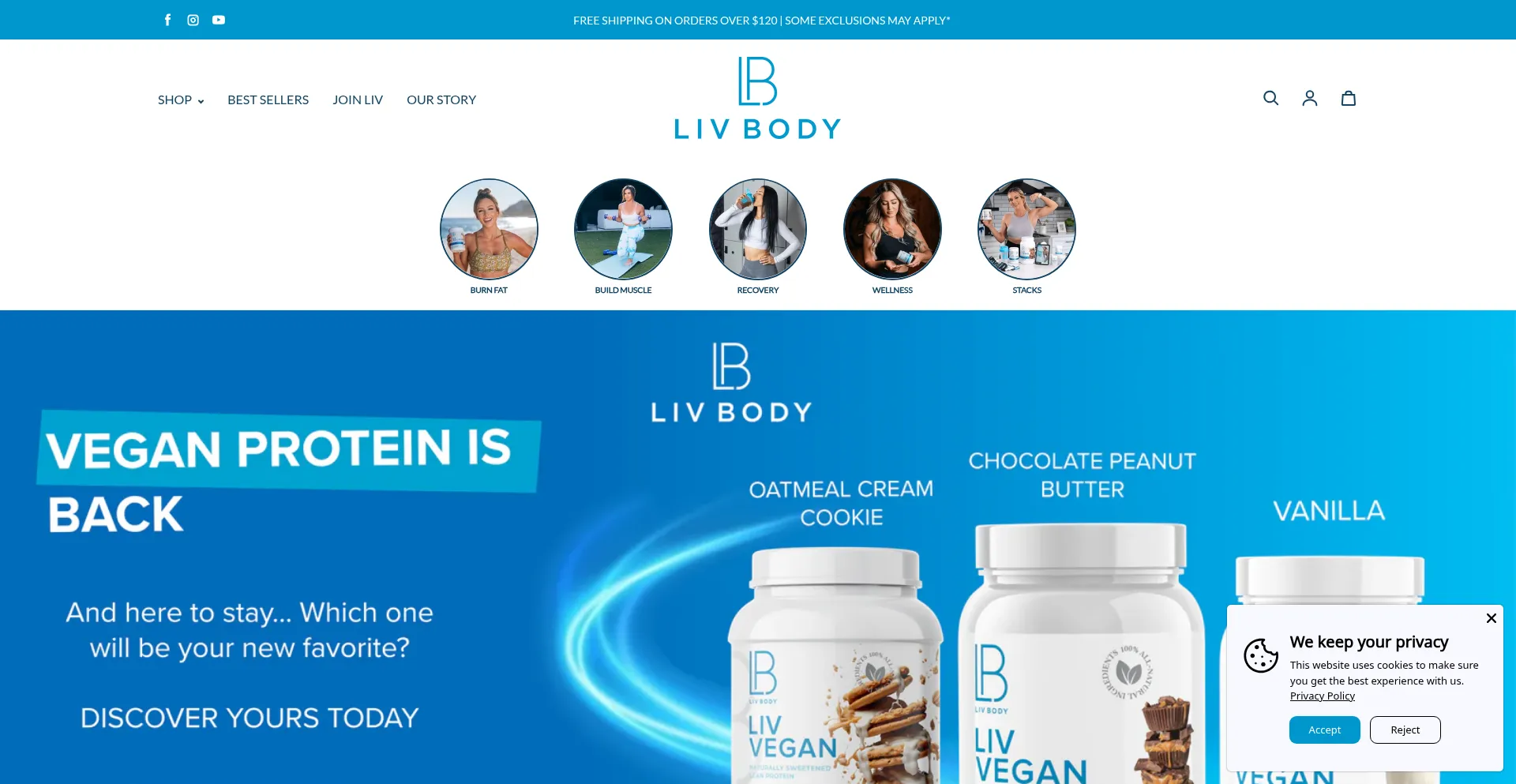 Website screenshot of Livbody.com