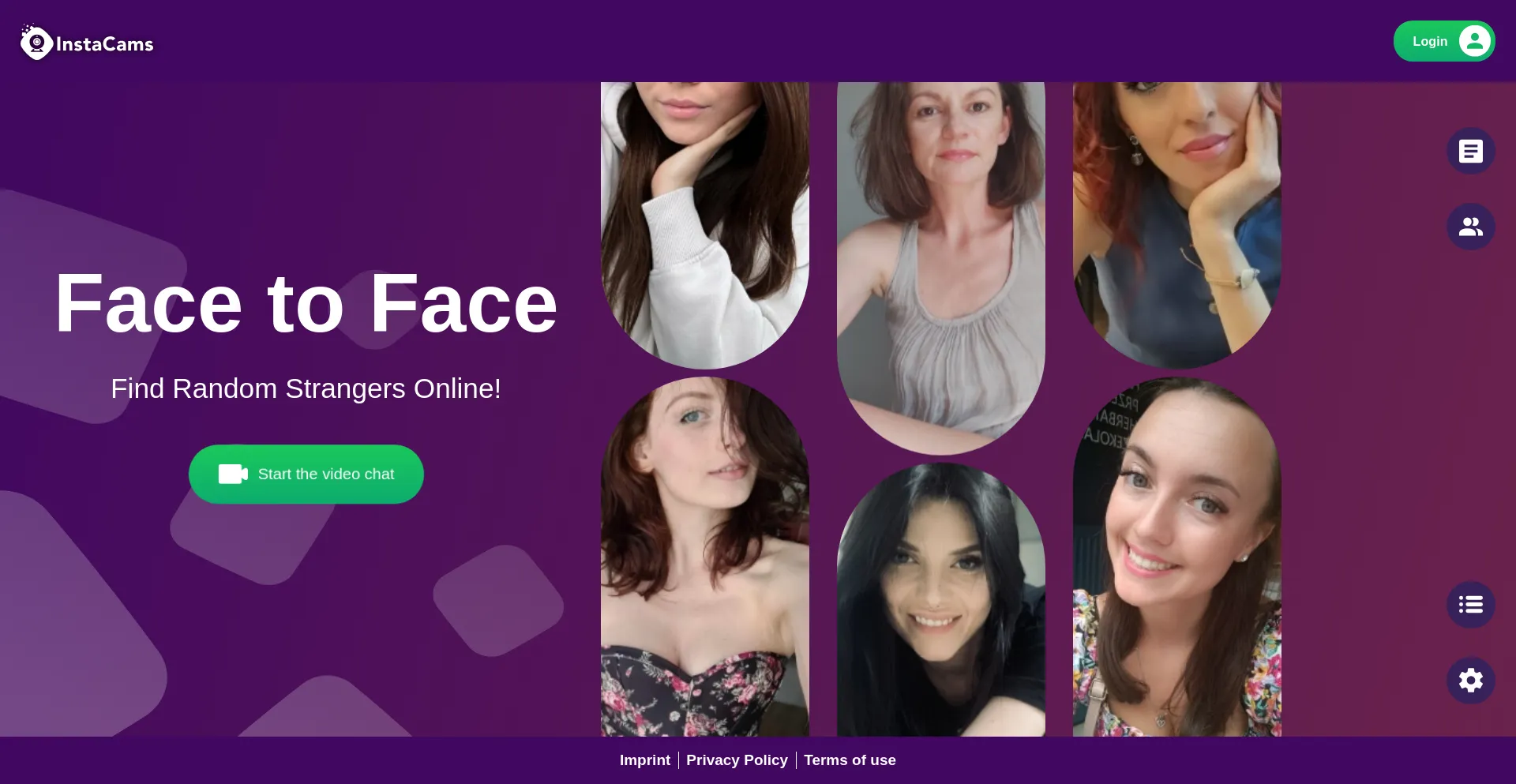 Website screenshot of Live.instacams.com