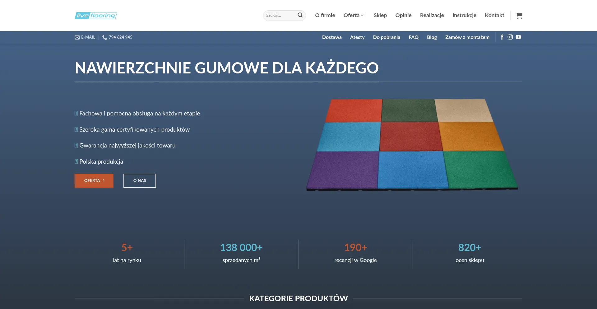 Website screenshot of Liveflooring.com