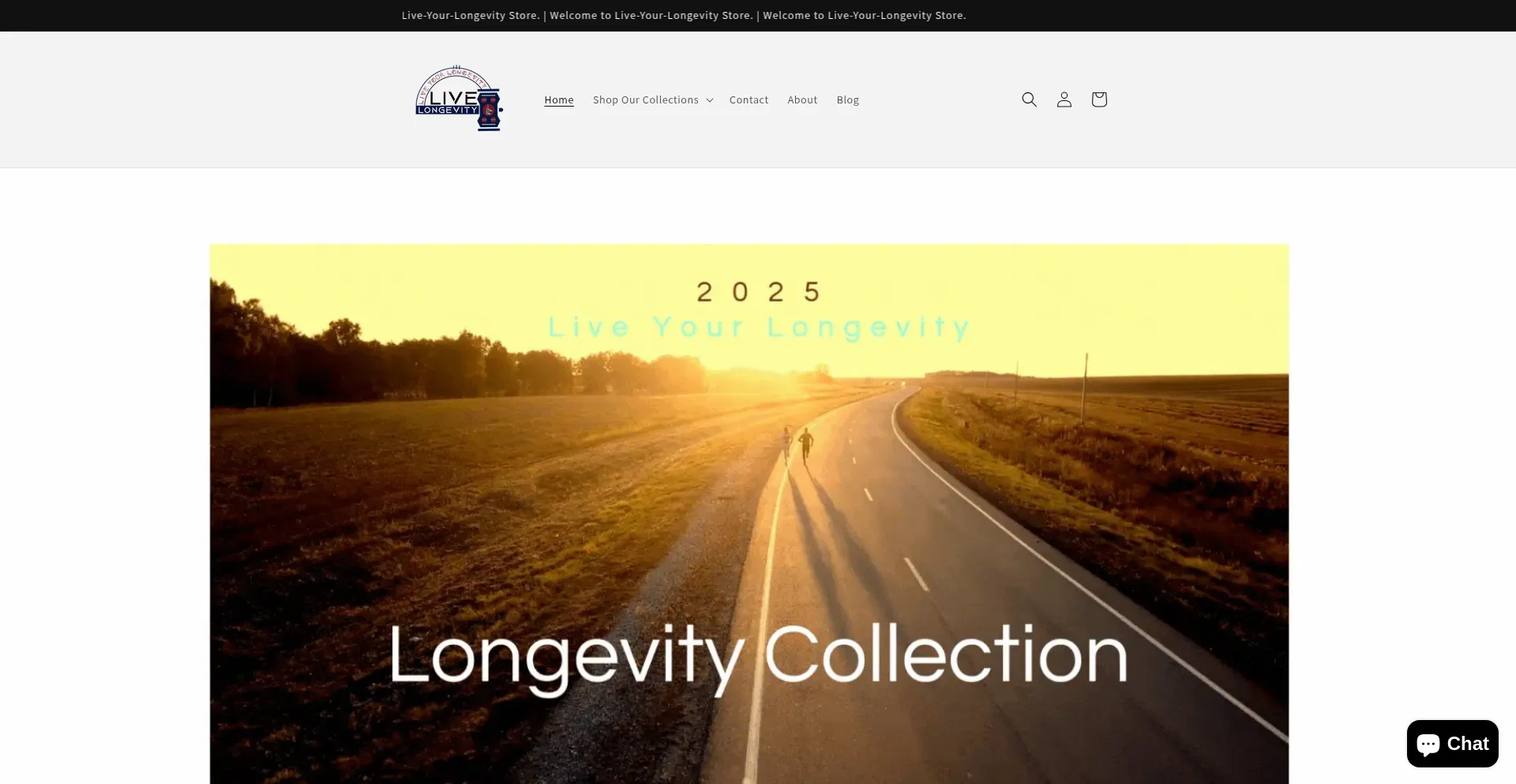 Website screenshot of Livelongevity.com