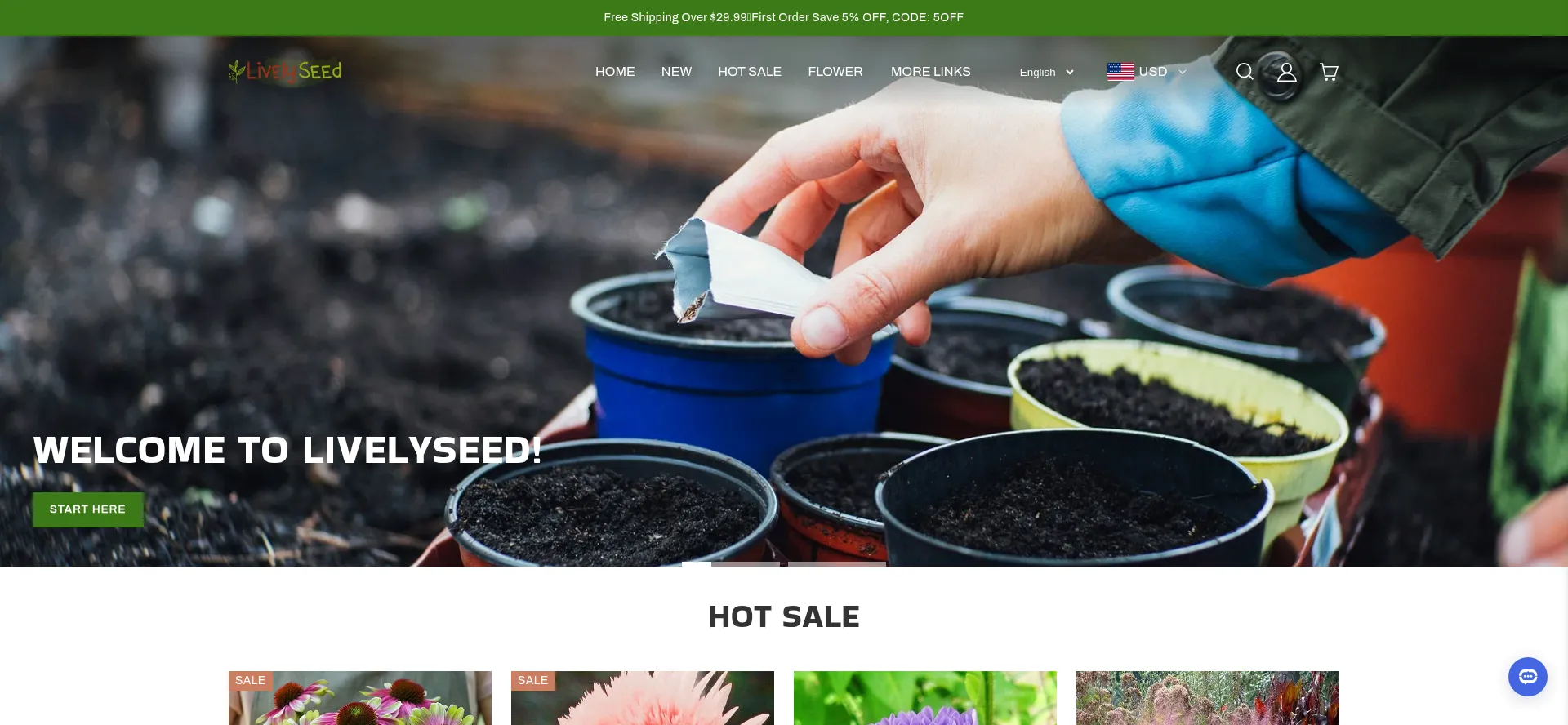 Website screenshot of Livelyseed.com