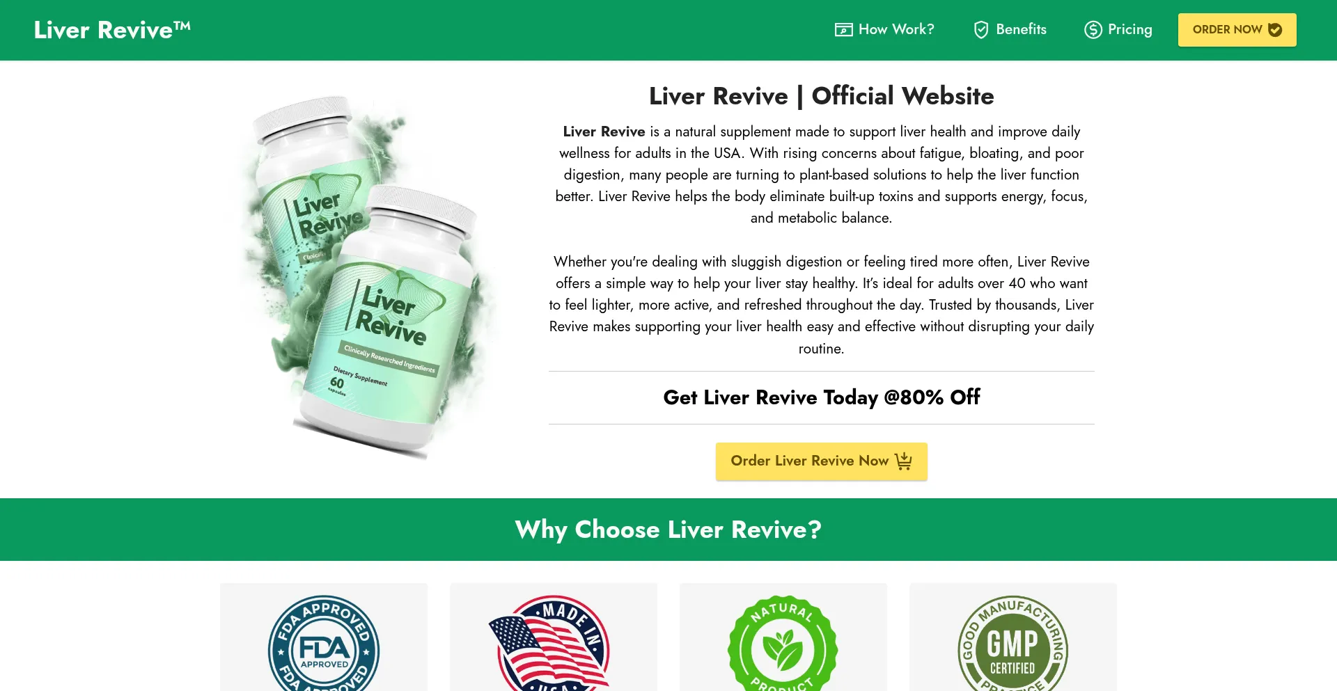 Website screenshot of Liver--revive.com