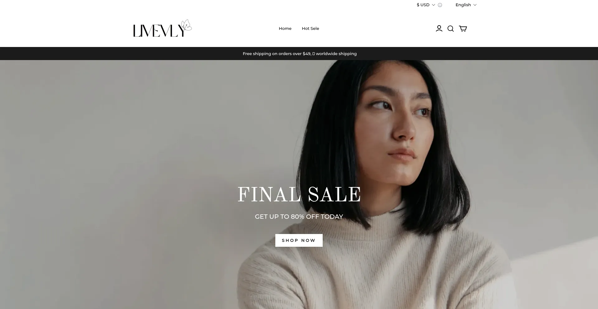 Website screenshot of Livevly.com