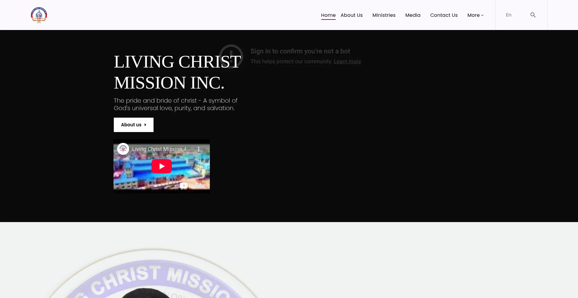 Website screenshot of Livingchristmission.org