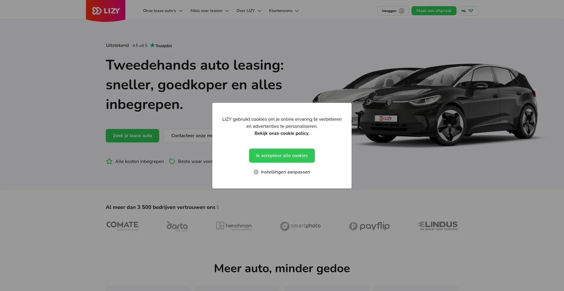 Website screenshot of Lizy.be